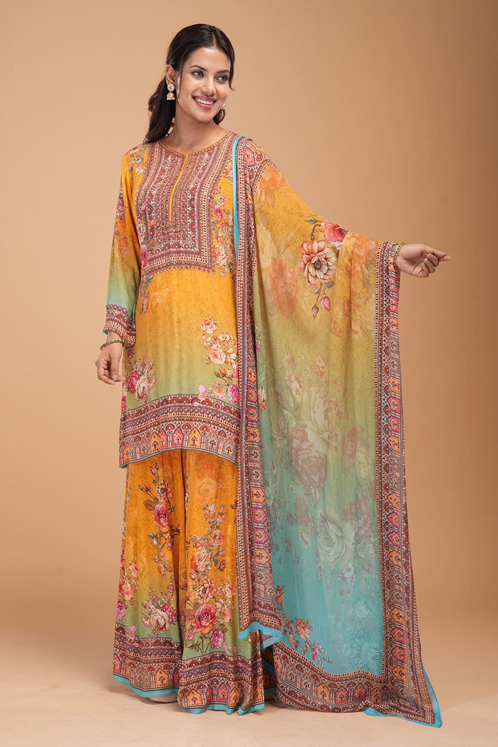 Mustard Printed Sharara