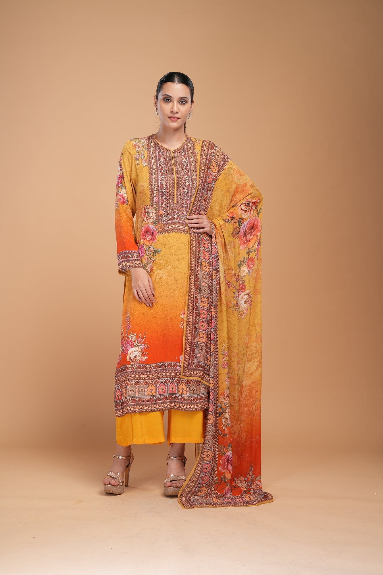 Mustard-Red-Color-Kurta