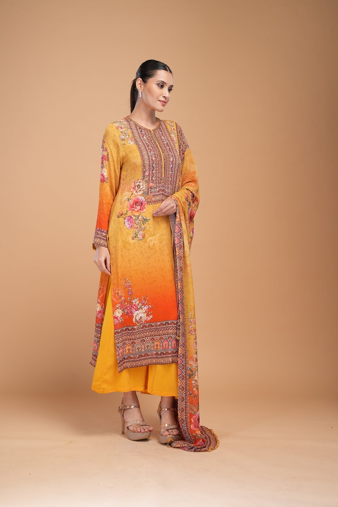 Mustard-Red-Color-Kurta