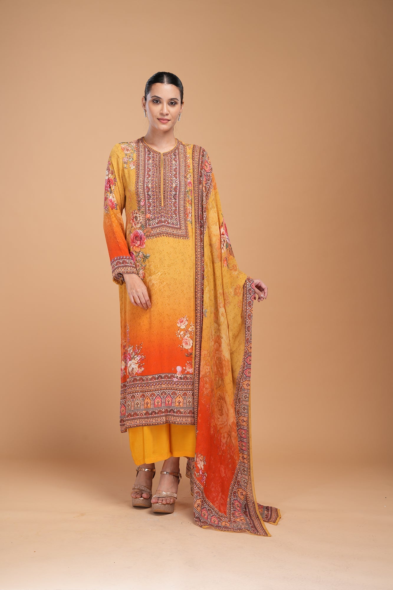 Mustard-Red-Color-Kurta