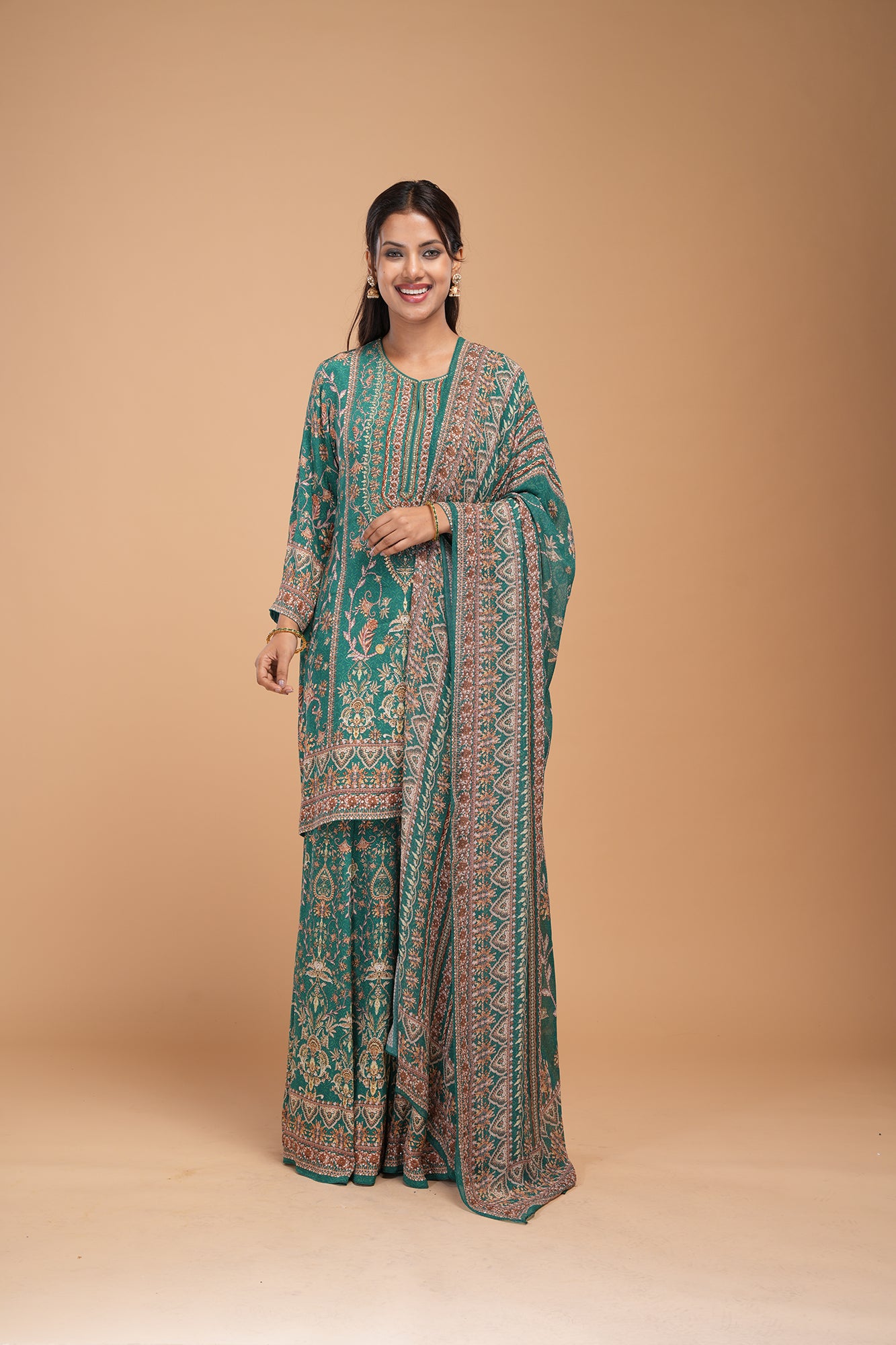 Teal Color Sharara