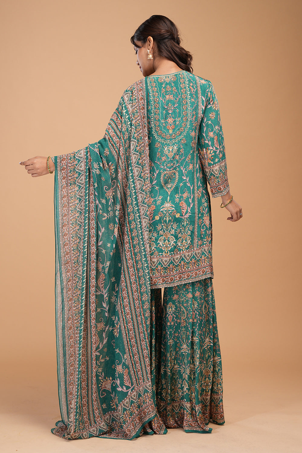 Teal Digital Printed Sharara