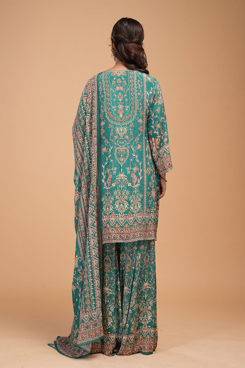Teal Digital Printed Sharara