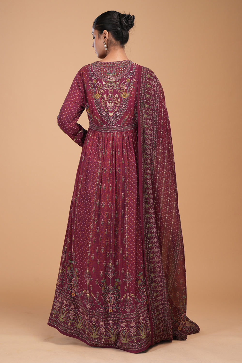 Brown Anarkali Suit Set