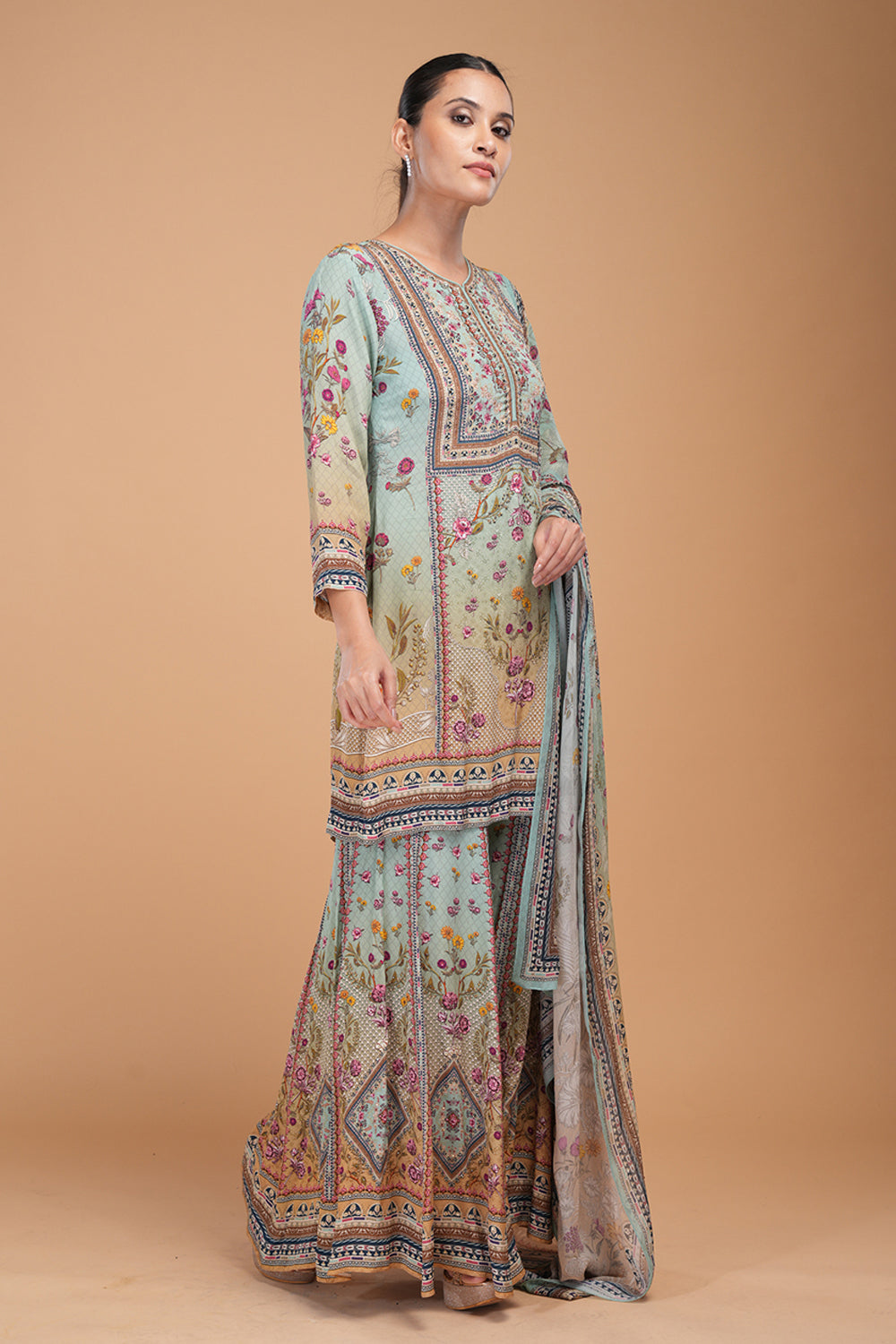 Aqua Sharara Set