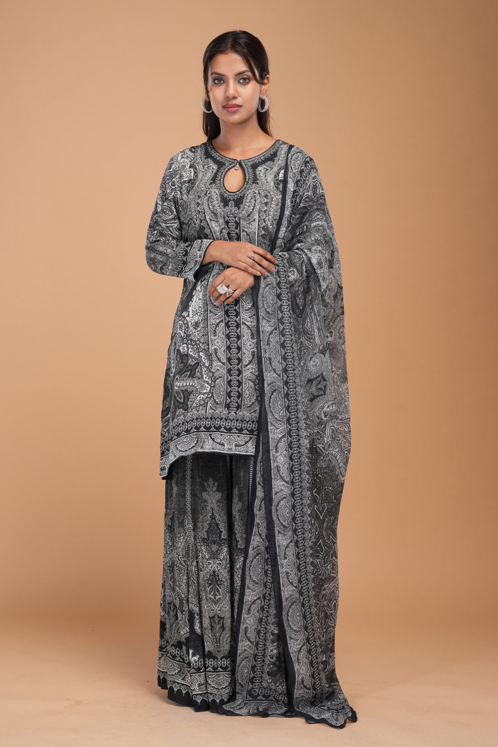 Black Sharara Set