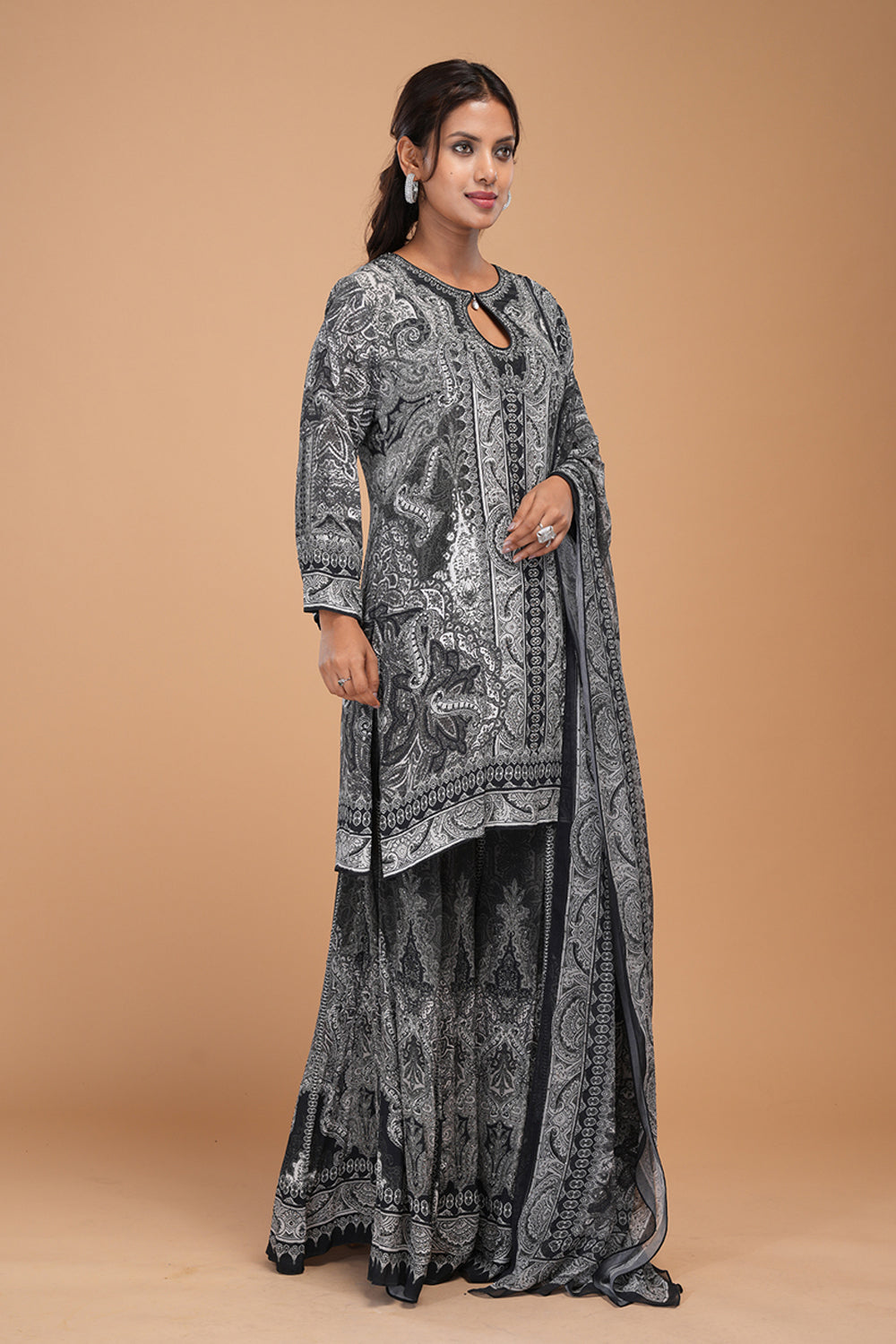 Black Sharara Set