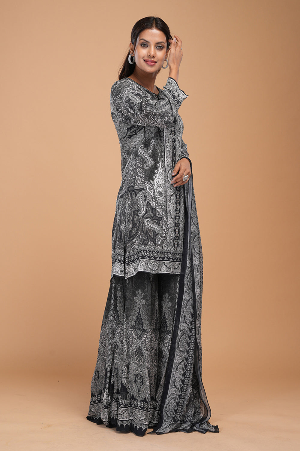 Black Sharara Set
