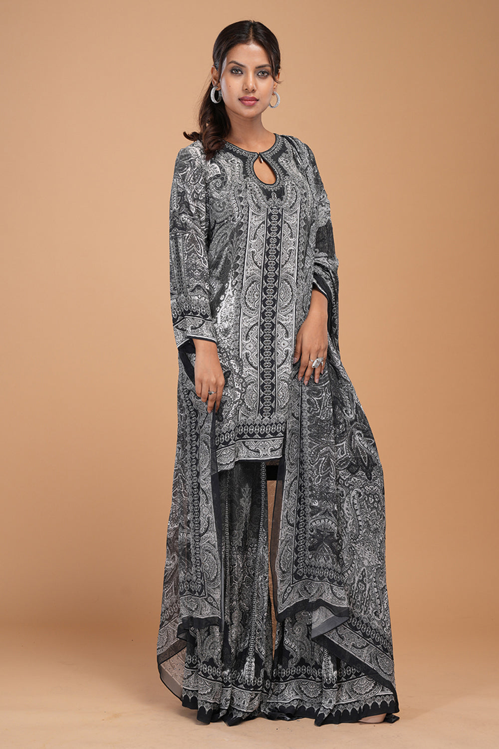Black Sharara Set