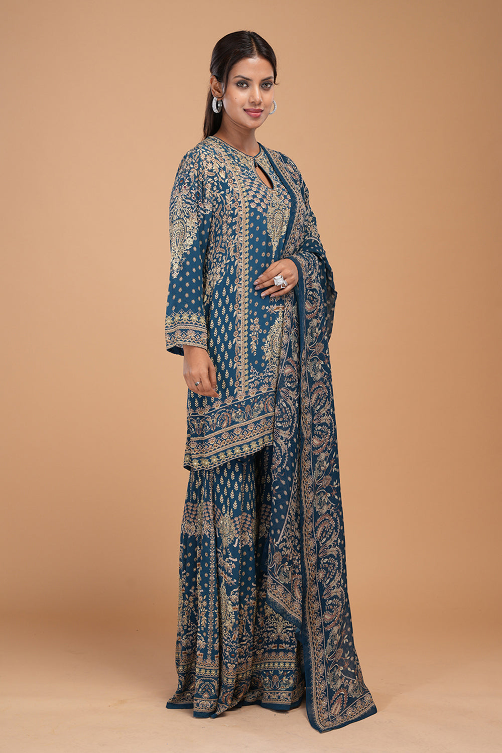 Blue Color Sharara