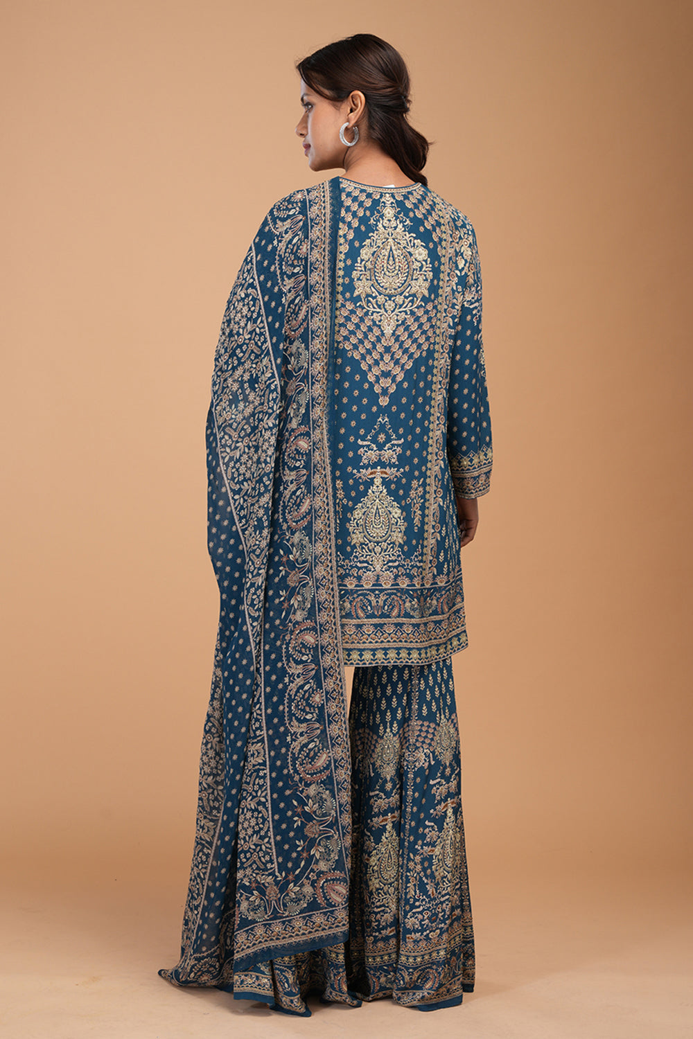 Blue Color Sharara