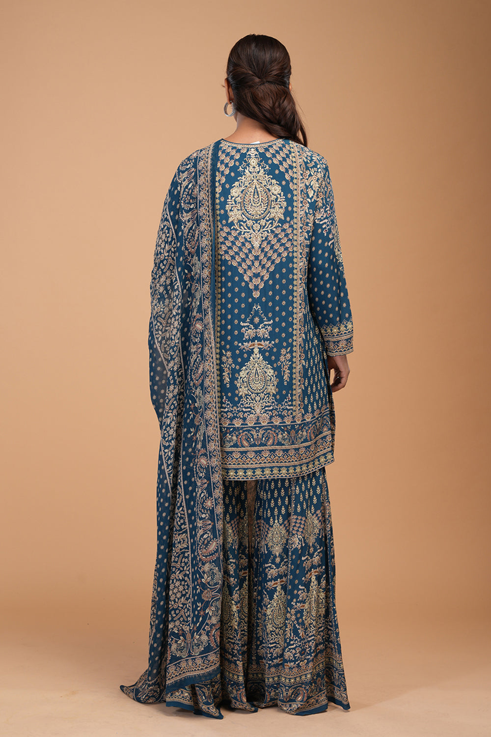 Blue Color Sharara