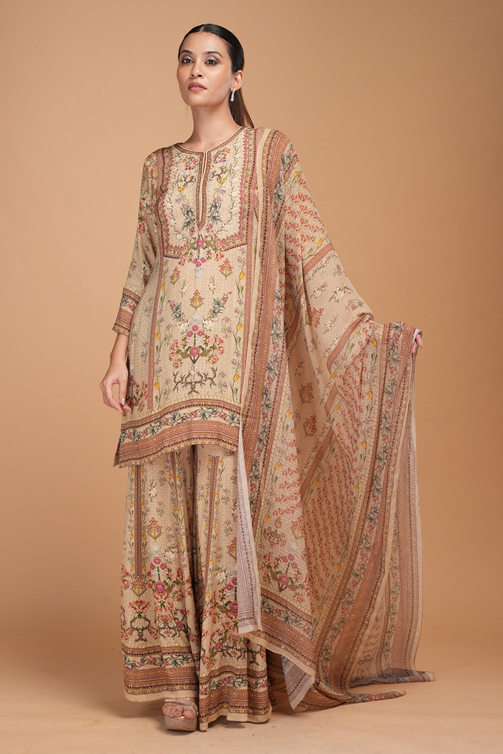 Beige Sharara Set
