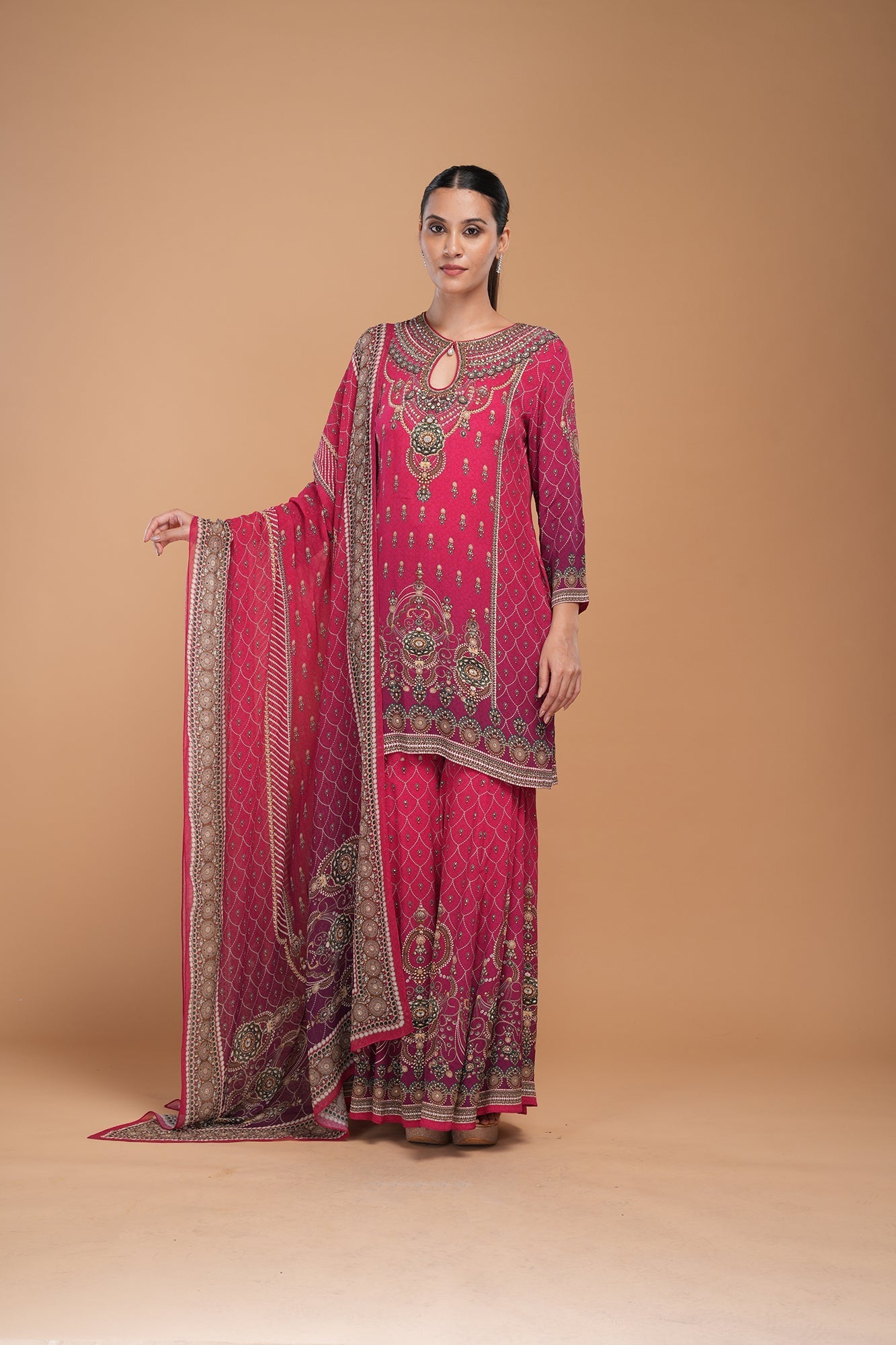 red-color-sharara-1-4