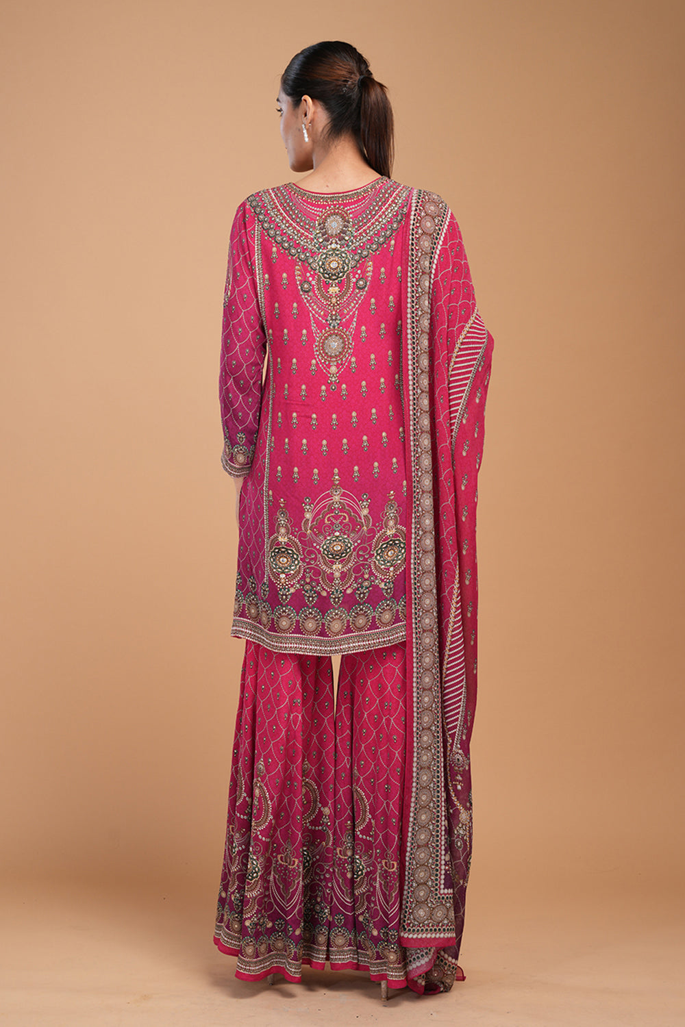 Red Printed Sharara