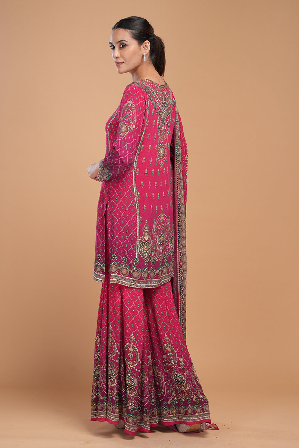Red Printed Sharara