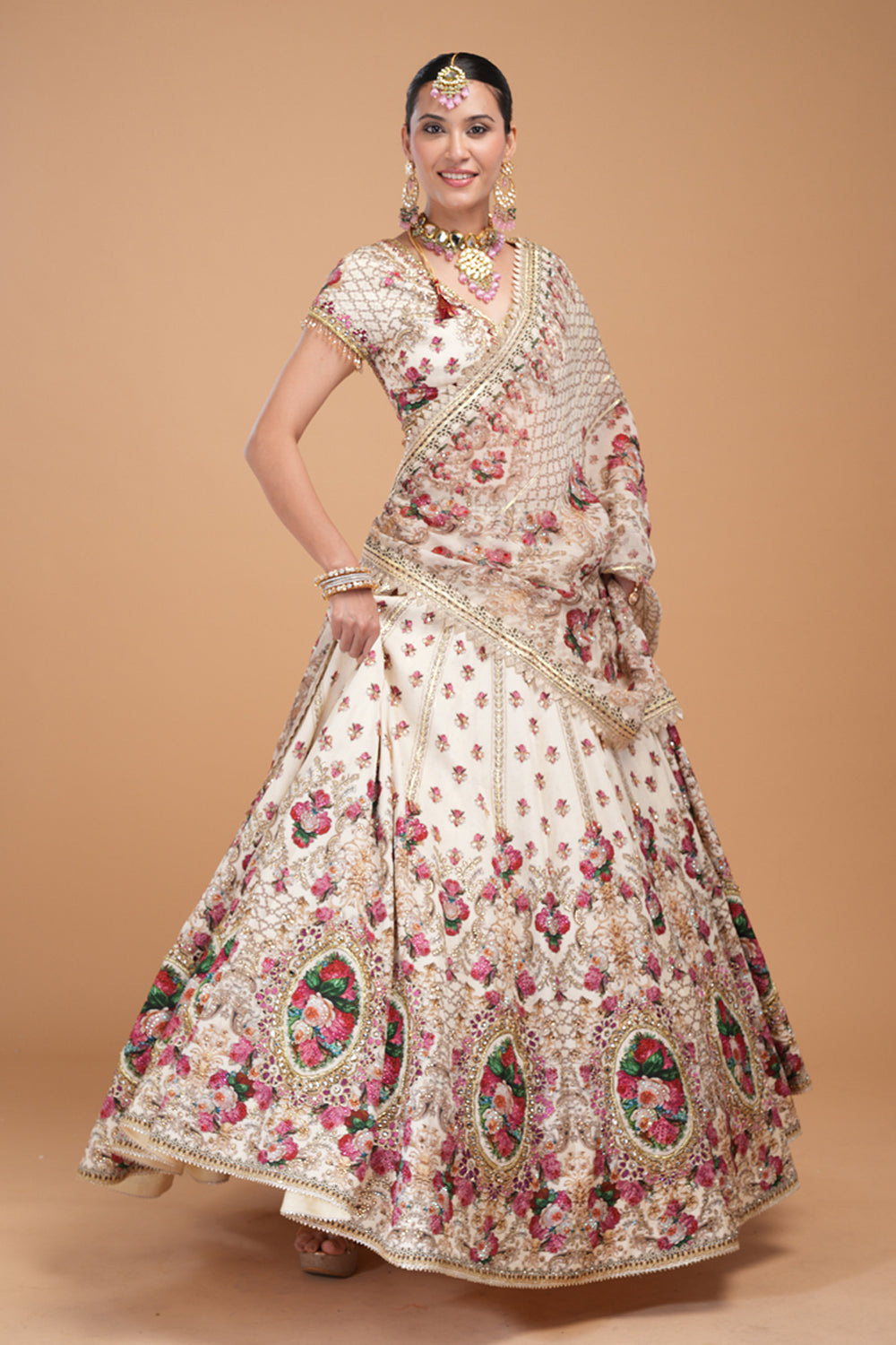 Ivory Printed Lehenga Set