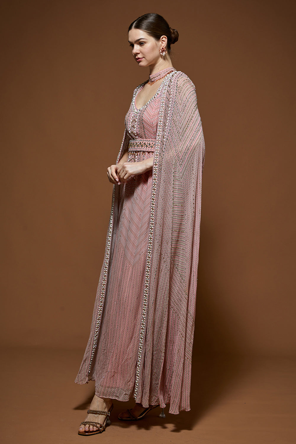 Pink Printed Kaftan