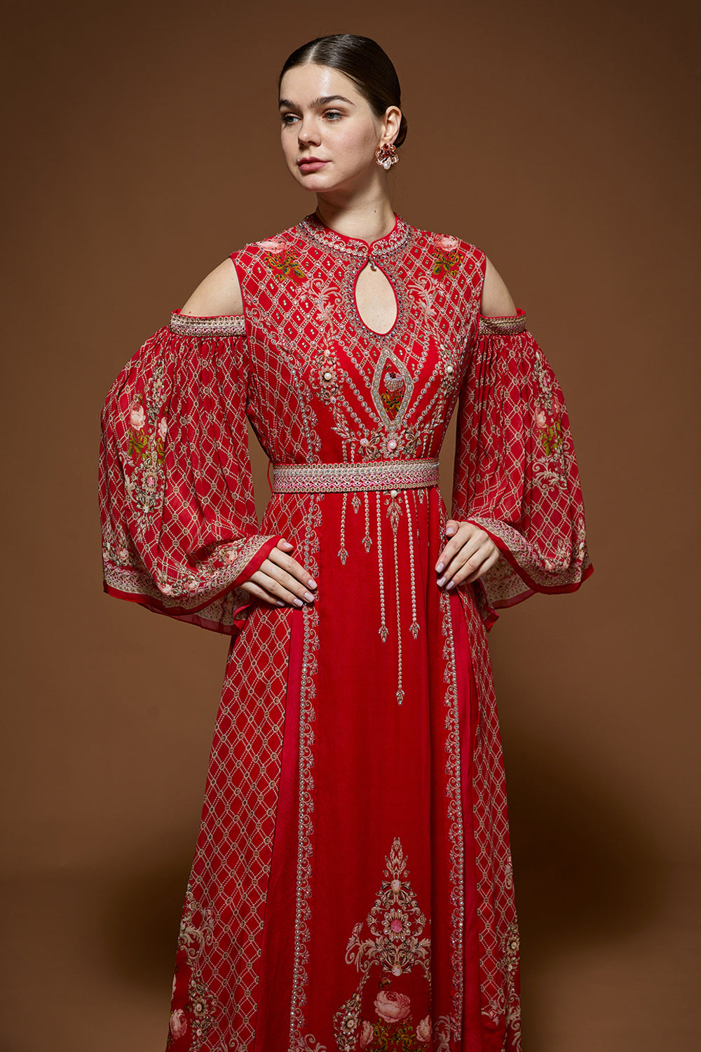 Red Printed Kaftan