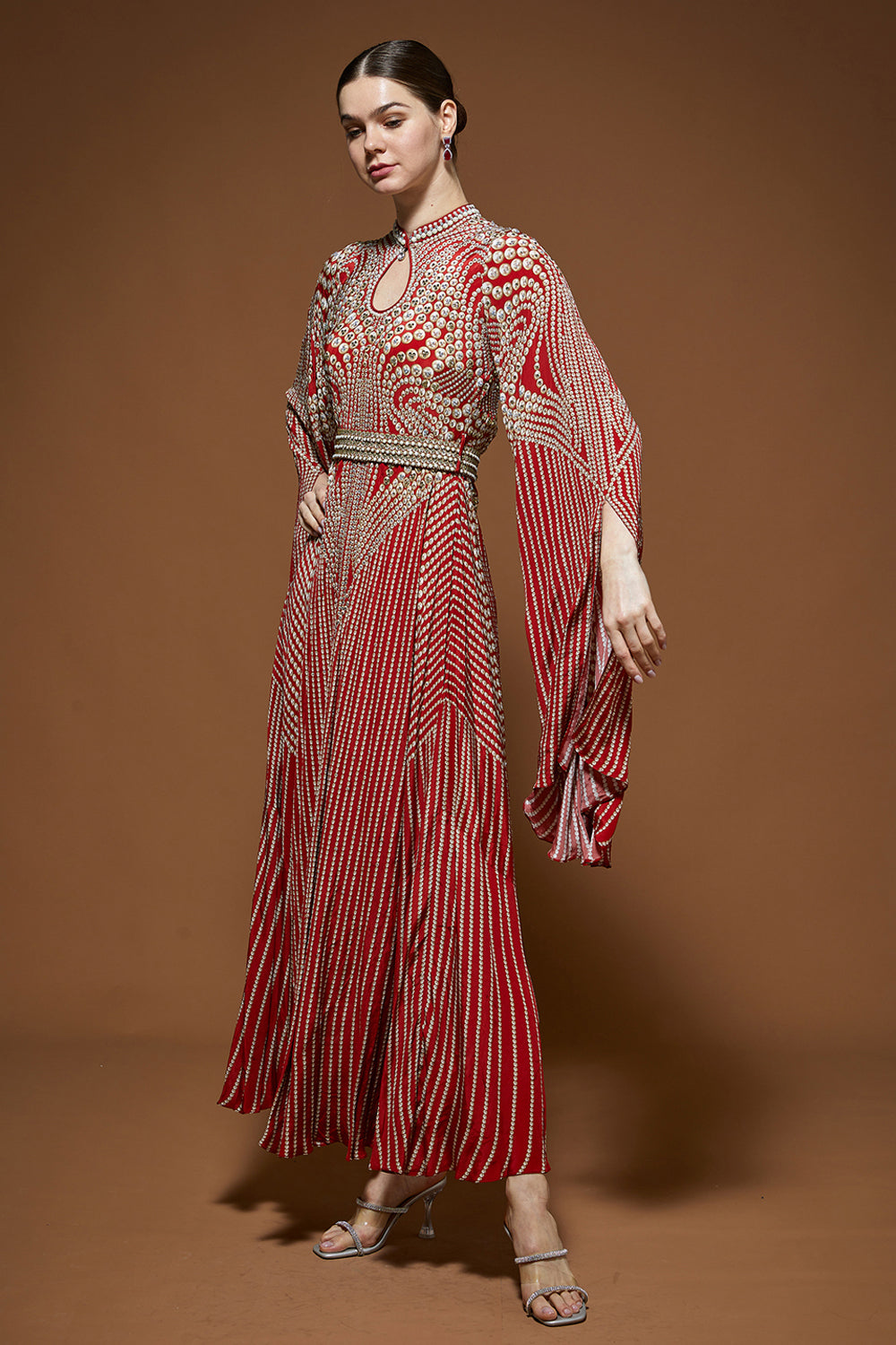 Red Digital Printed Kaftan