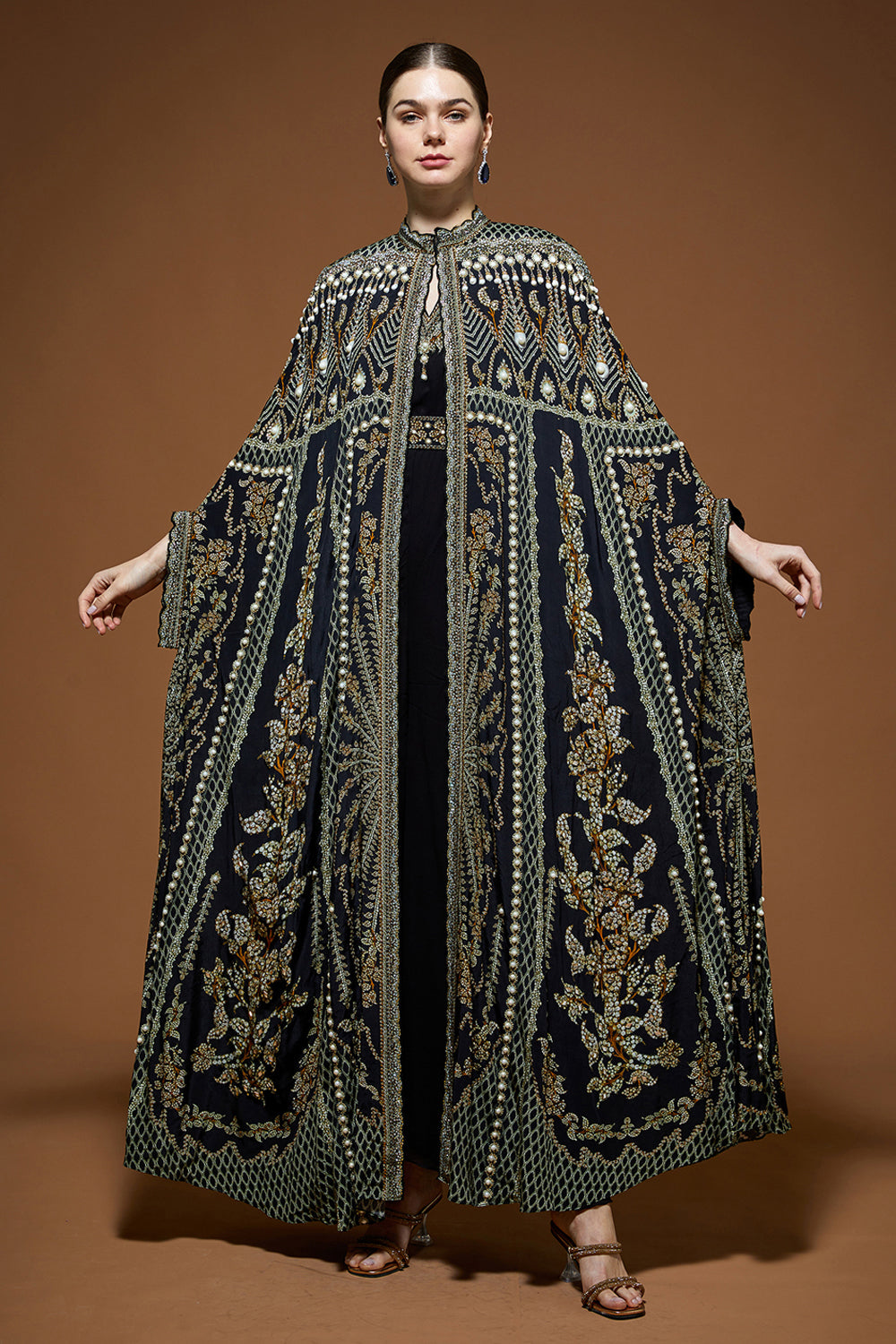 Barwaz Kaftan style Cape Jumpsuit