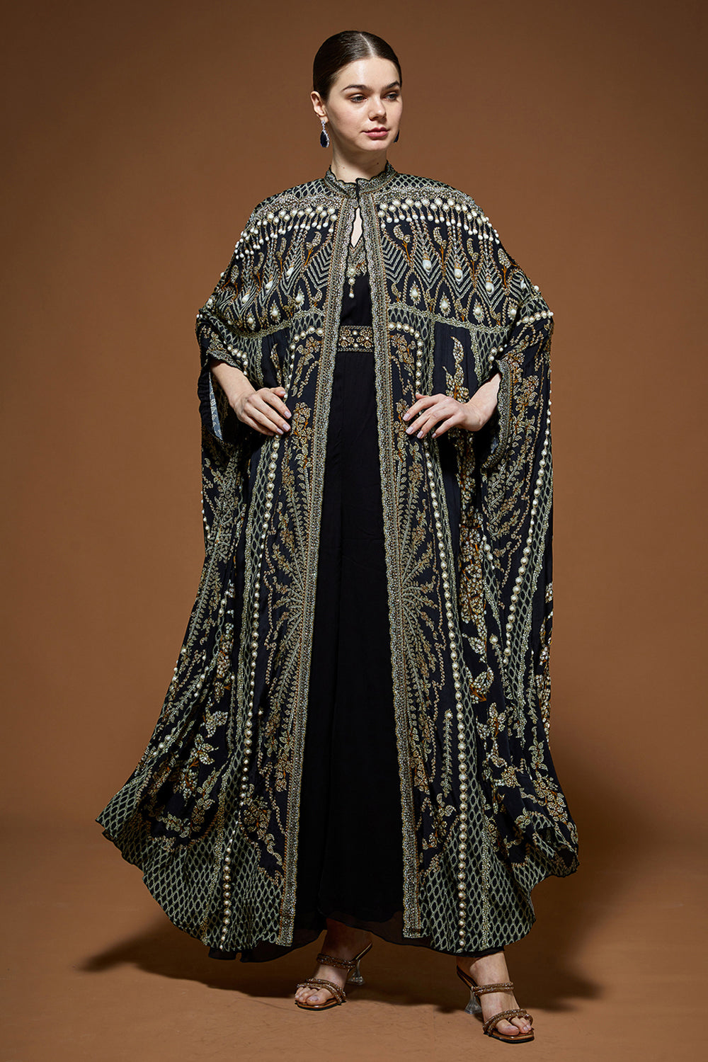 Barwaz Kaftan style Cape Jumpsuit