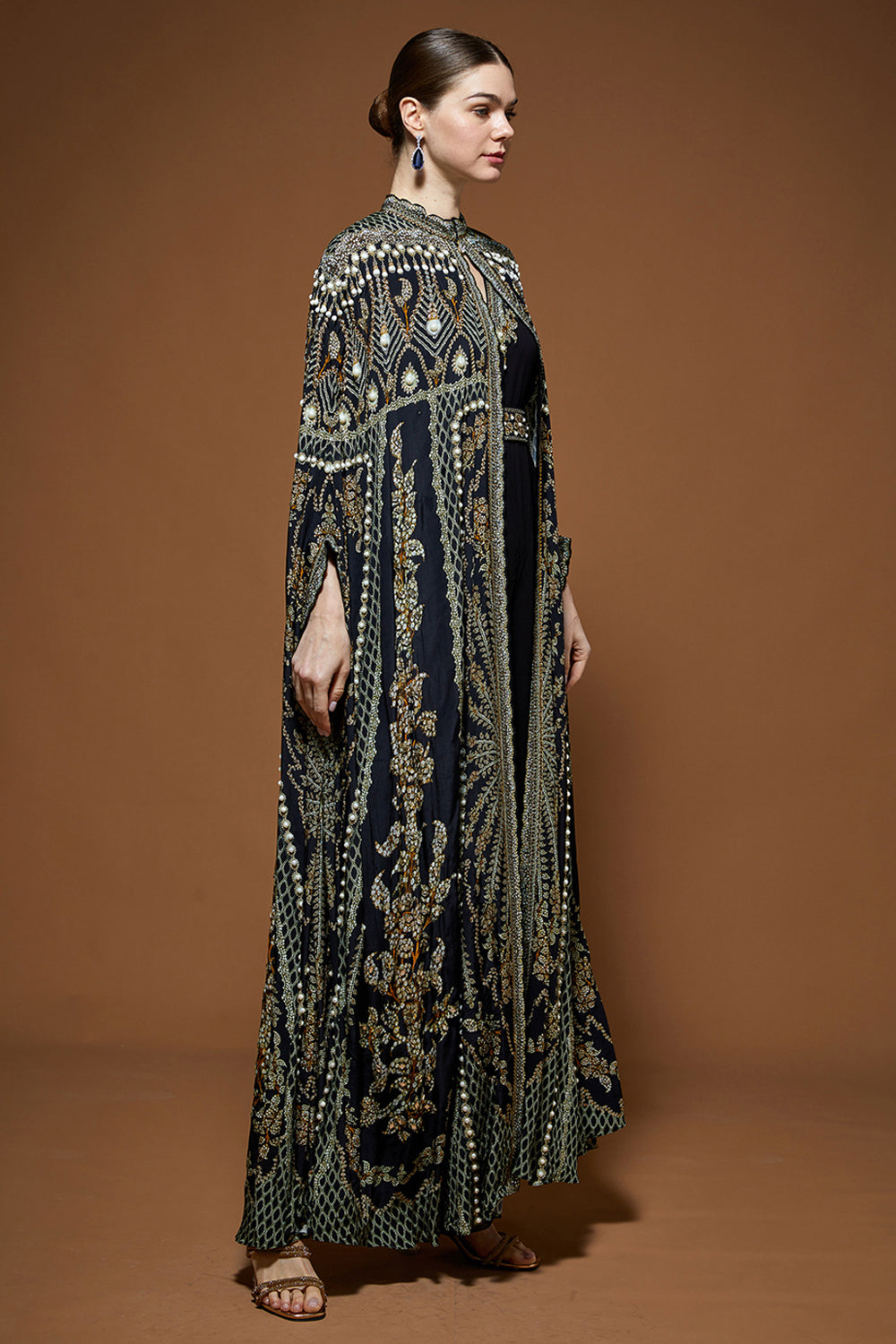 Barwaz Kaftan style Cape Jumpsuit
