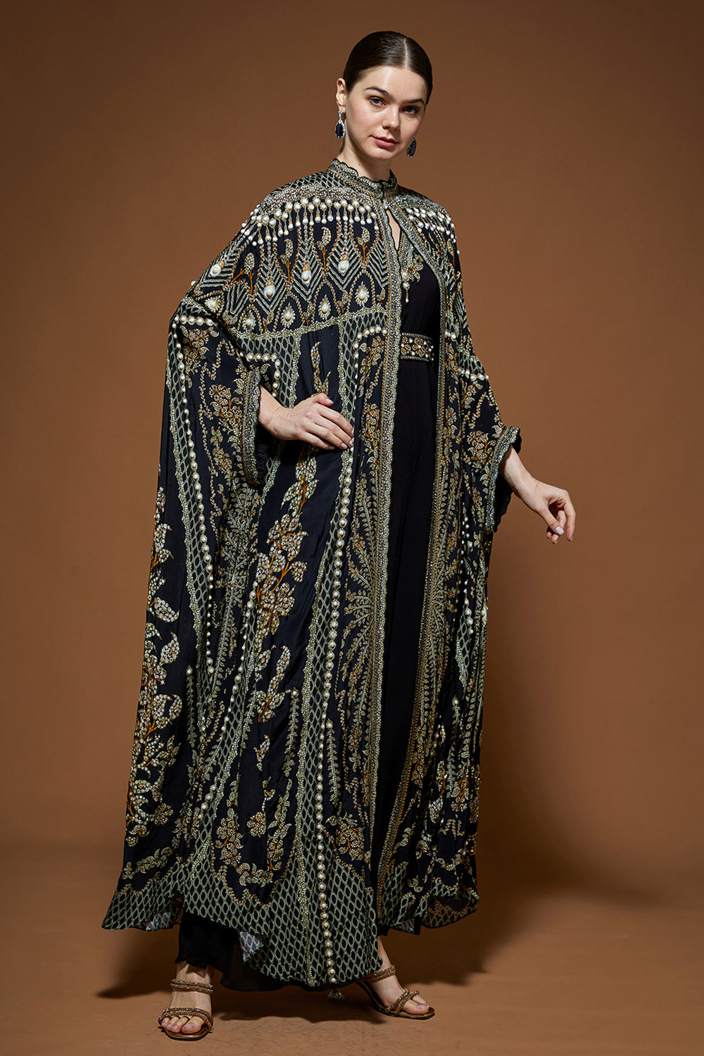 Barwaz Kaftan style Cape Jumpsuit
