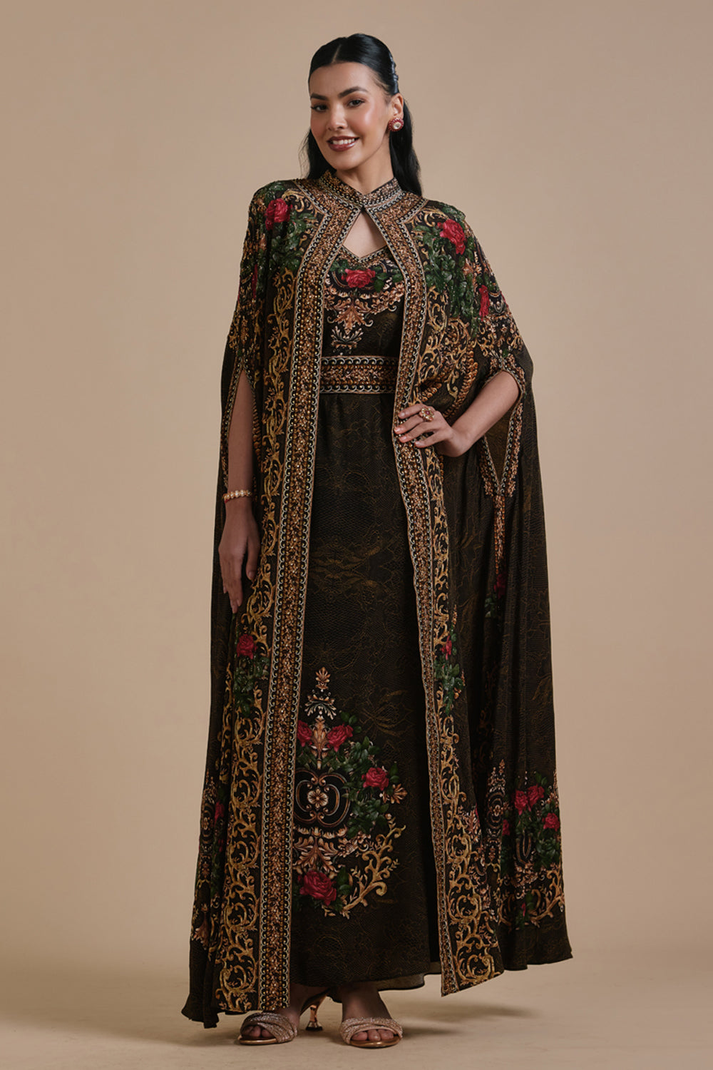 Gul Cape Kaftan Gown