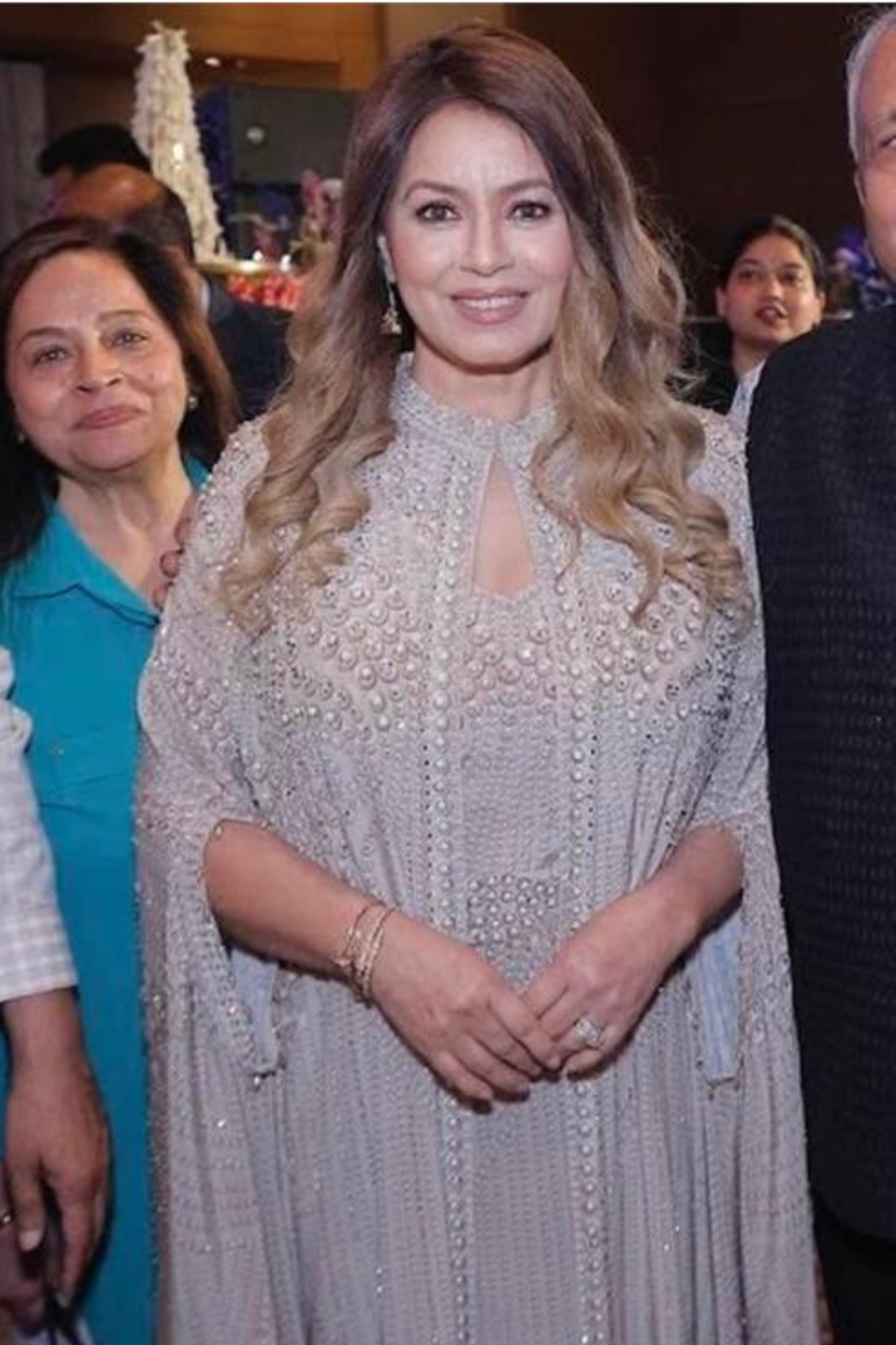 Mahima Chaudhry in our Silver Hoor Kaftan Gown