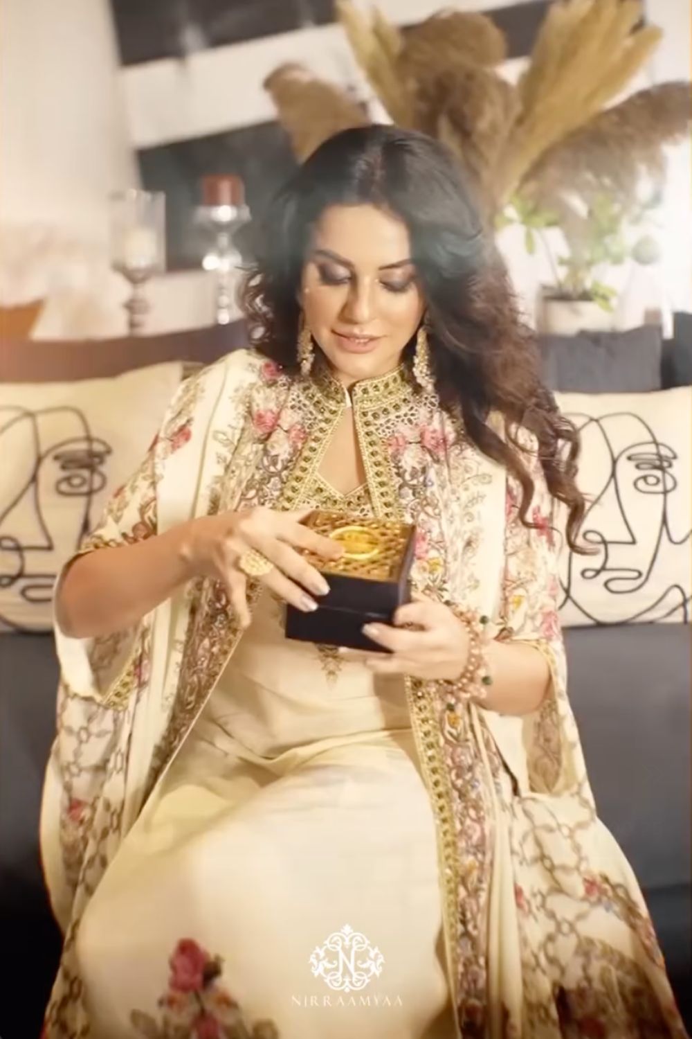Sara Arfeen Khan in our Naaz Cape Kaftan Gown