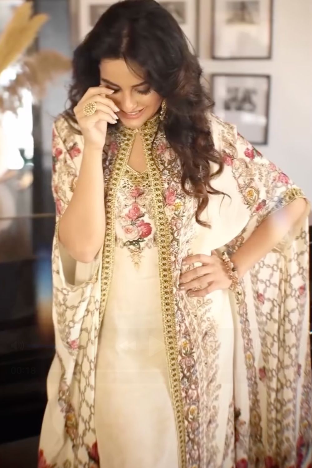 Sara Arfeen Khan in our Naaz Cape Kaftan Gown