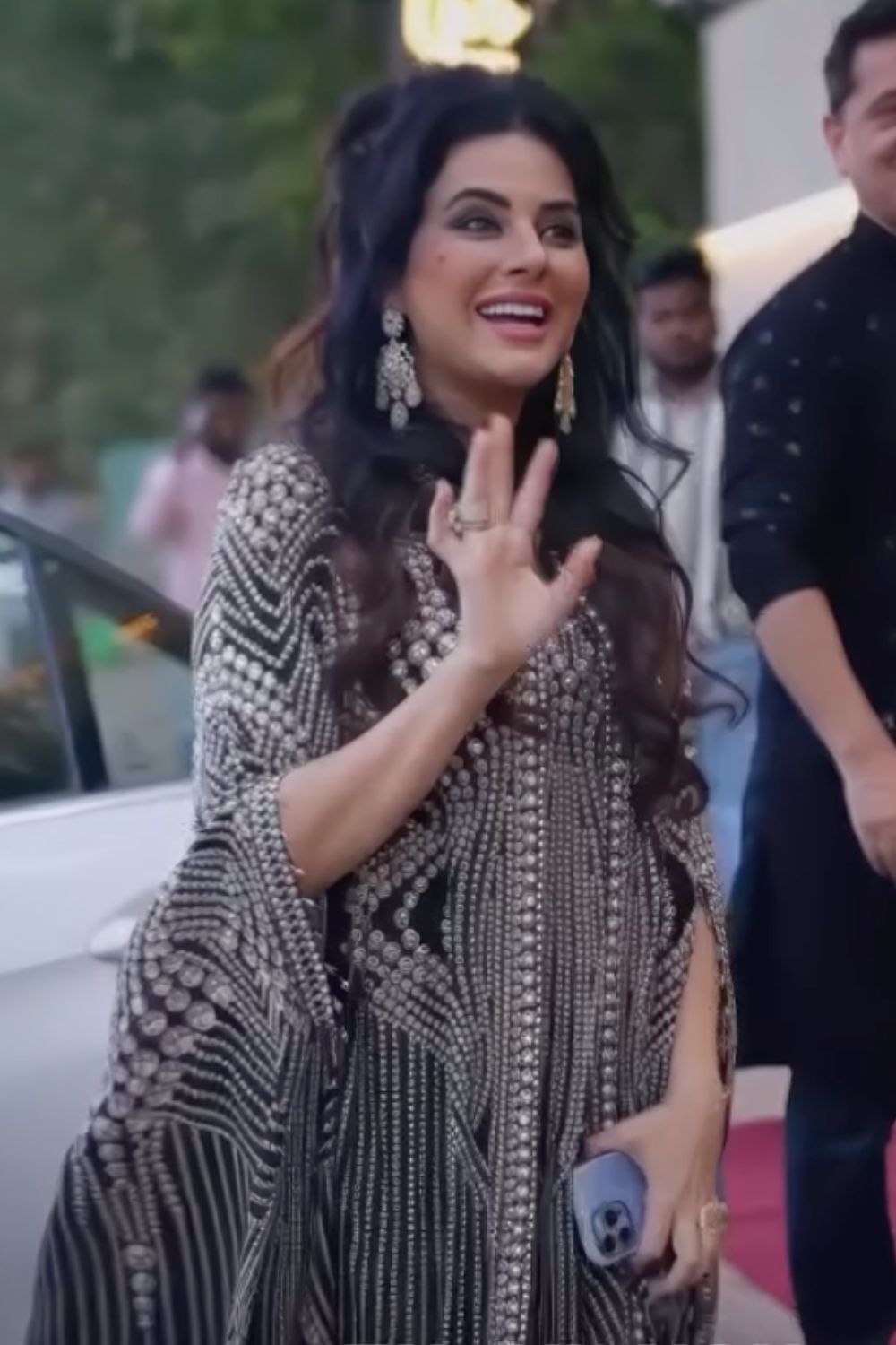 Sara Arfeen Khan in our Black Hoor Kaftan Gown