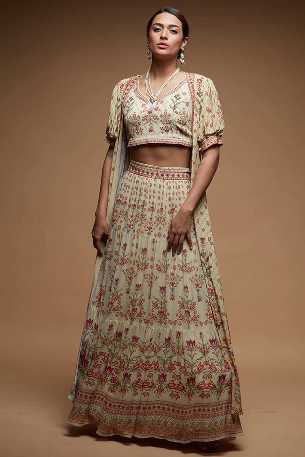 Beige Lehenga Set