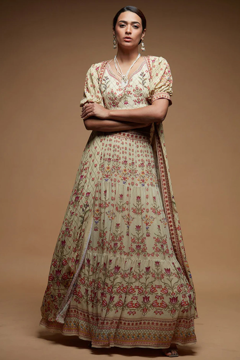 Beige Lehenga Set