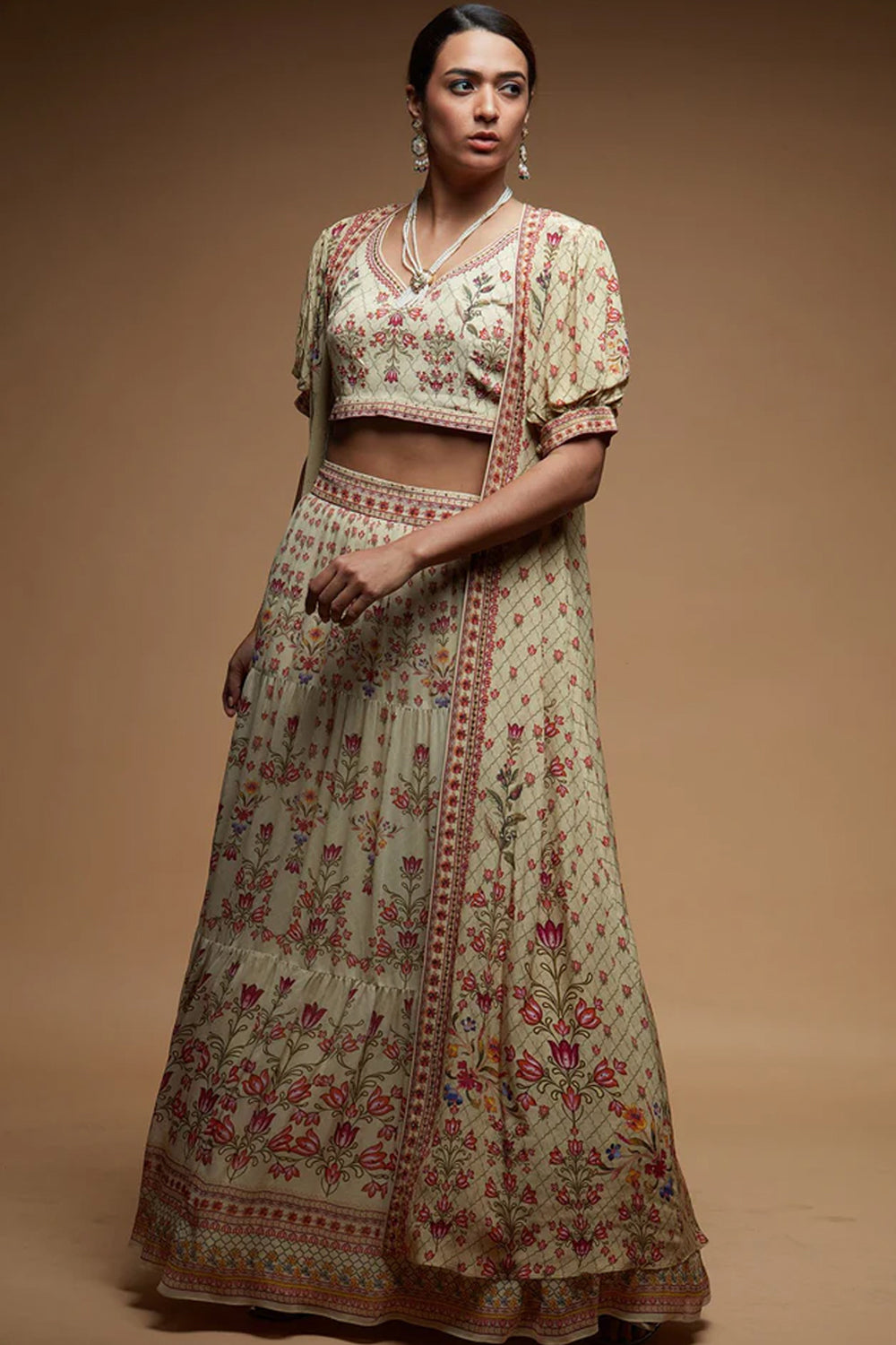 Beige Lehenga Set