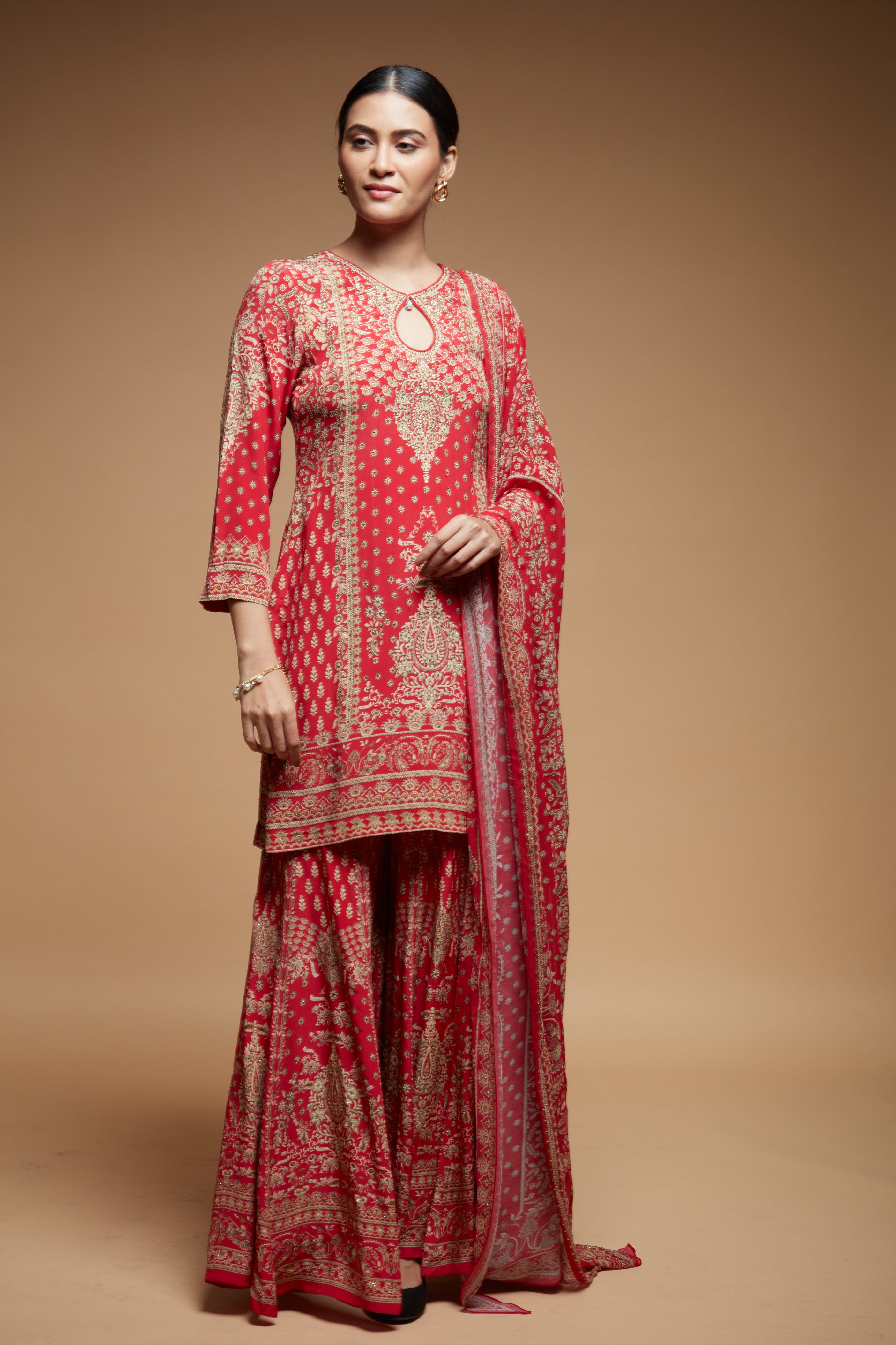 Red Color Sharara