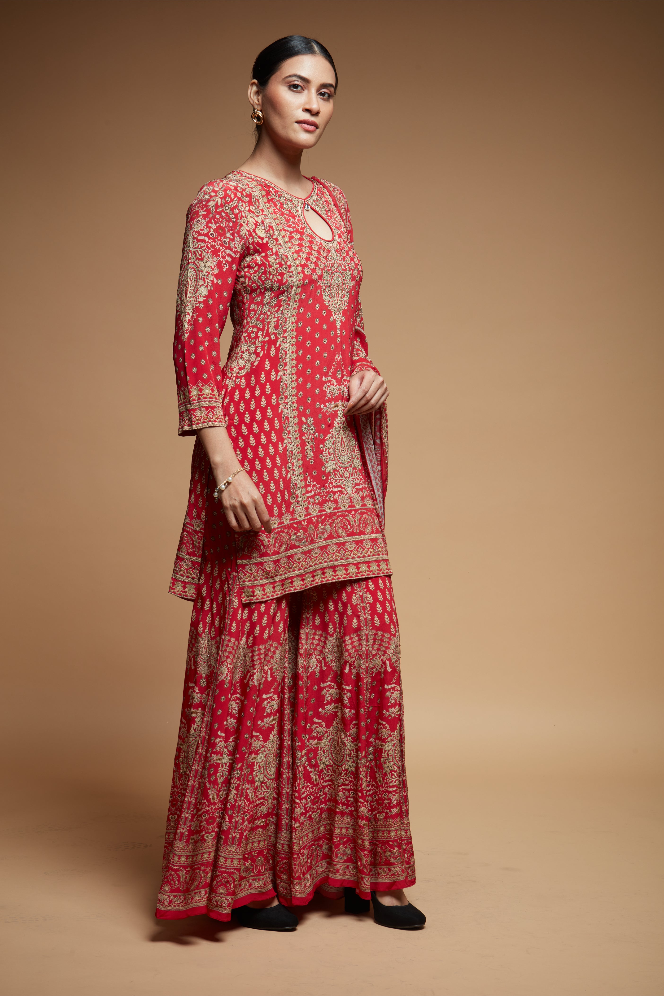 Red Color Sharara