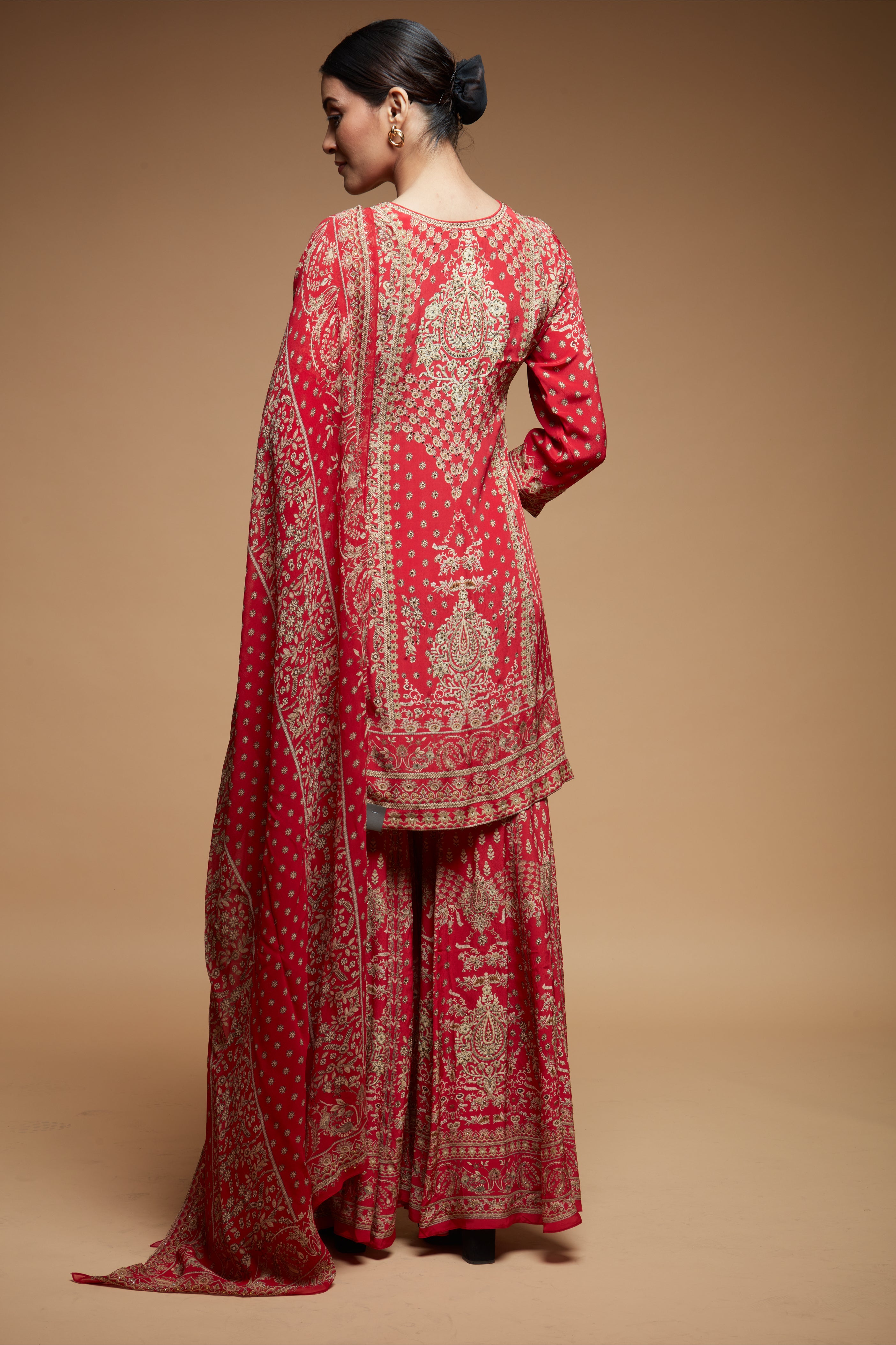 Red Color Sharara