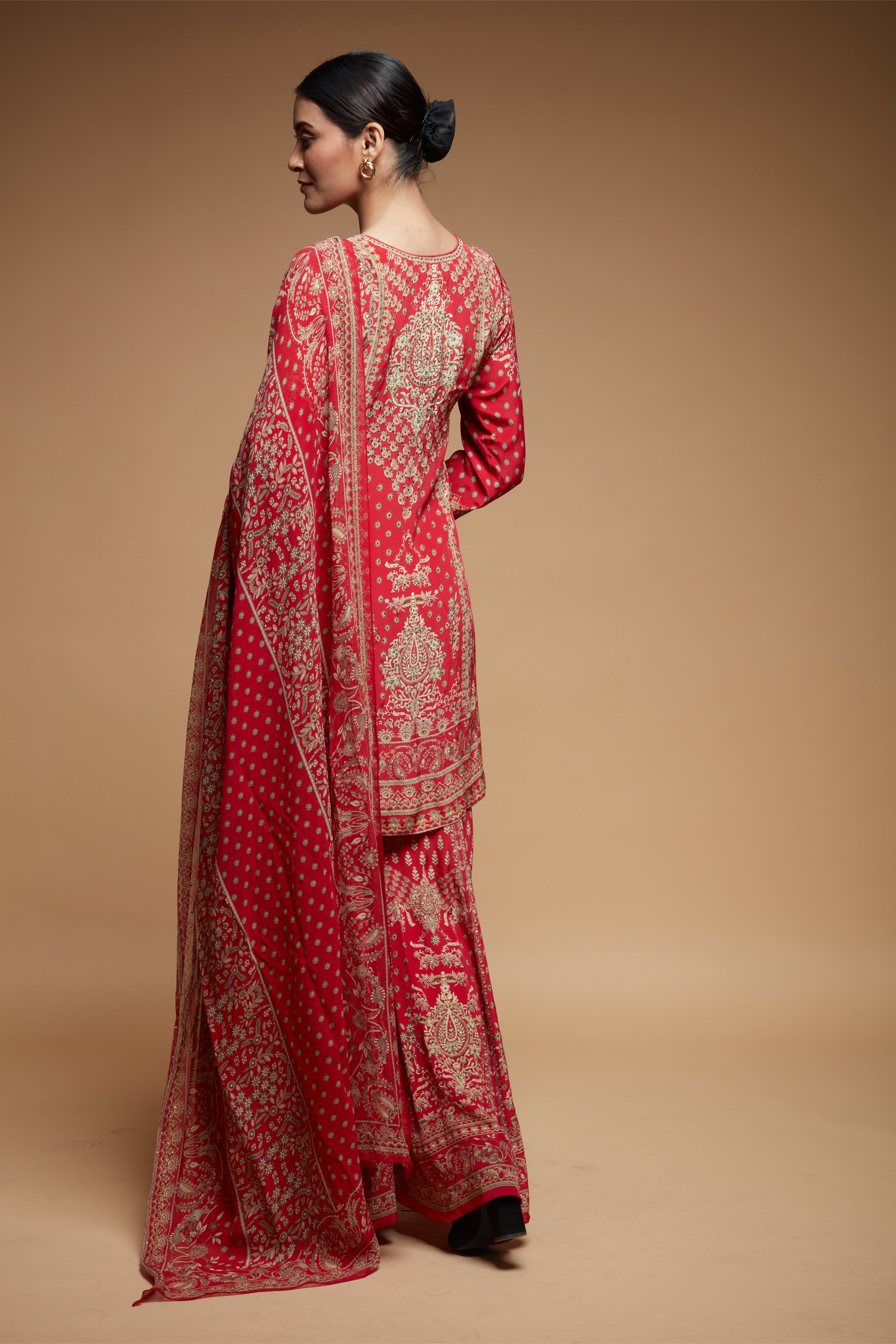 Red Color Sharara