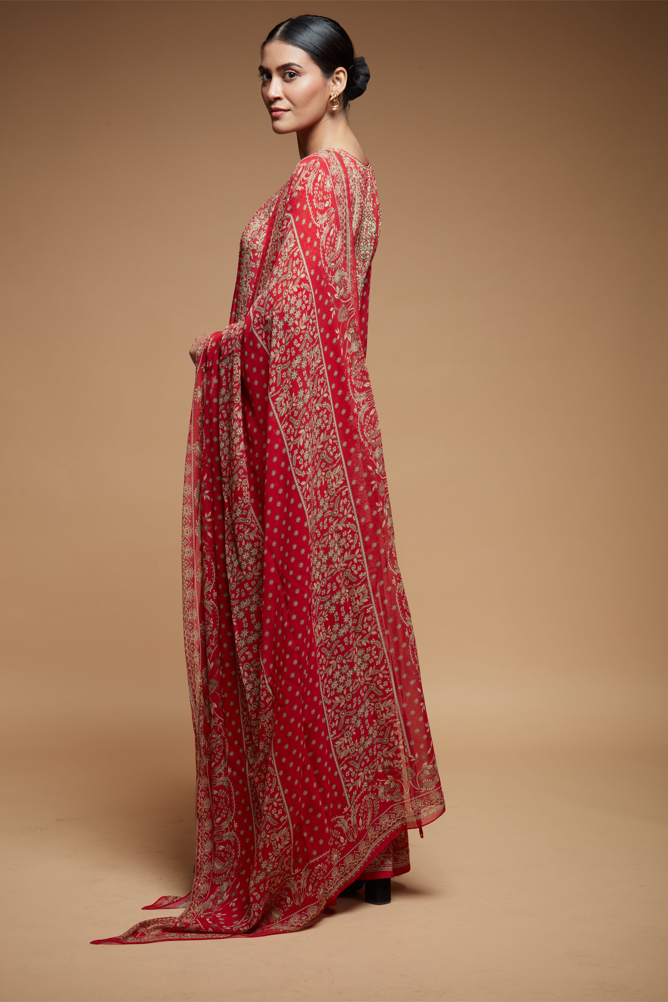 Red Color Sharara