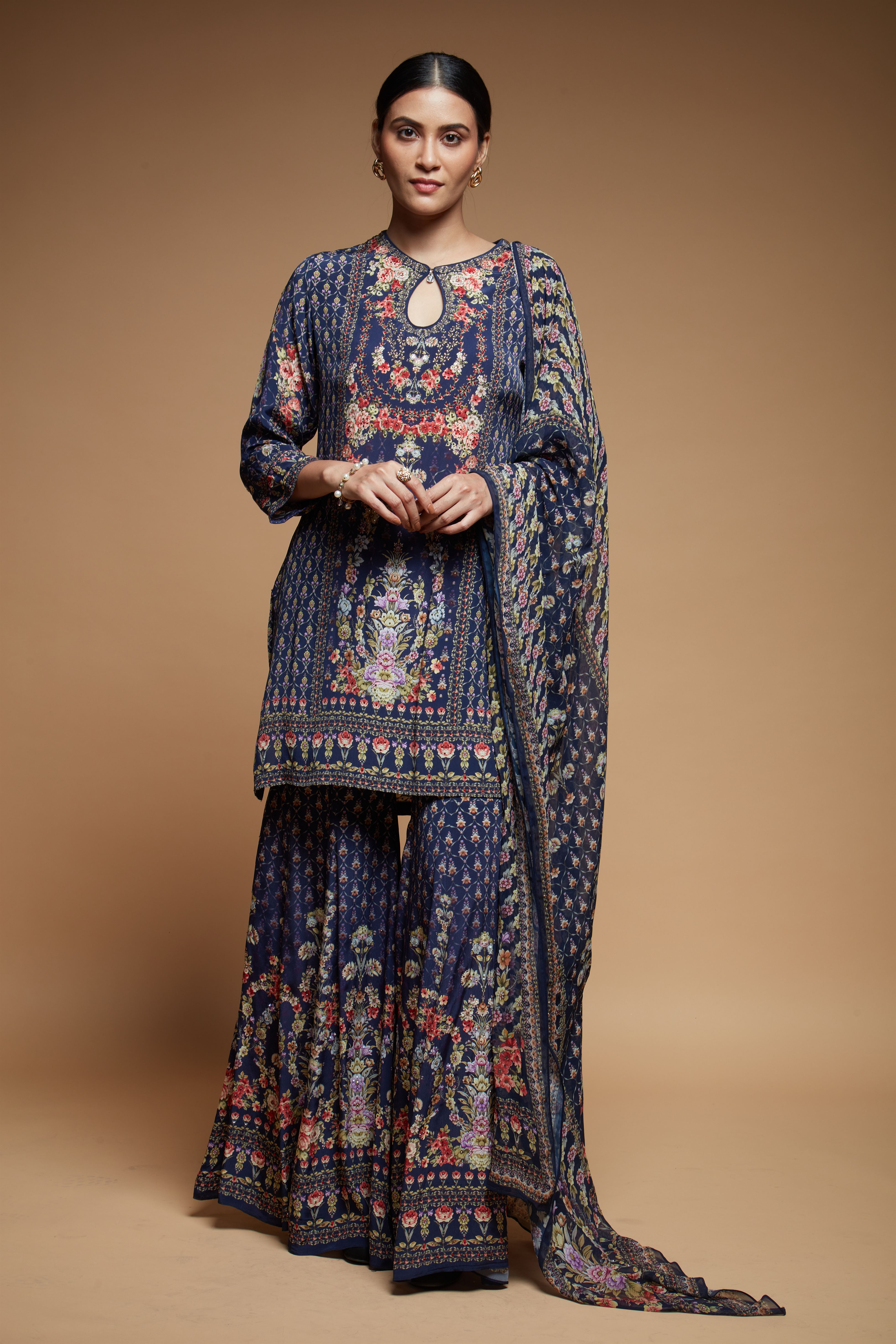 Blue Color Sharara