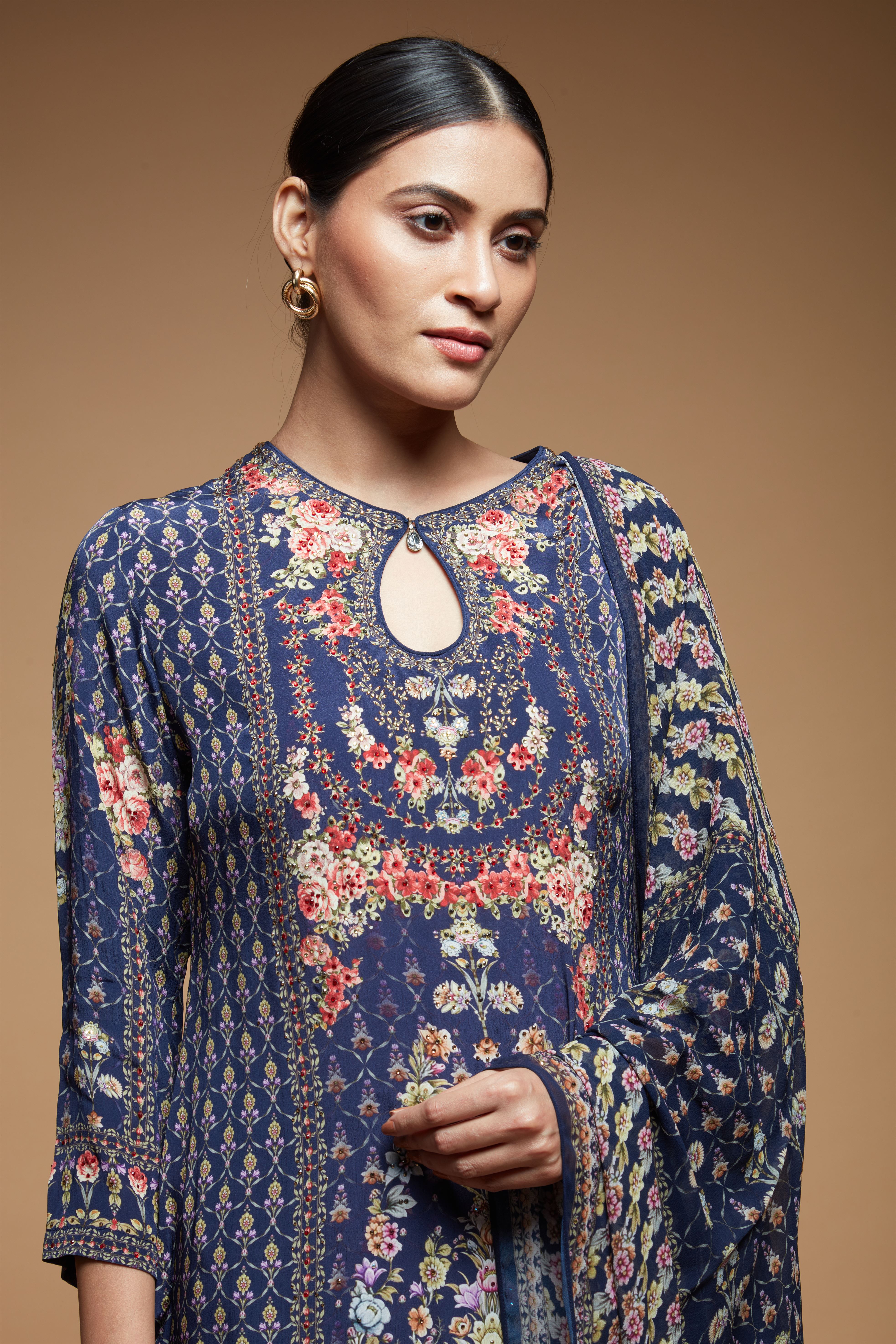 Blue Color Sharara