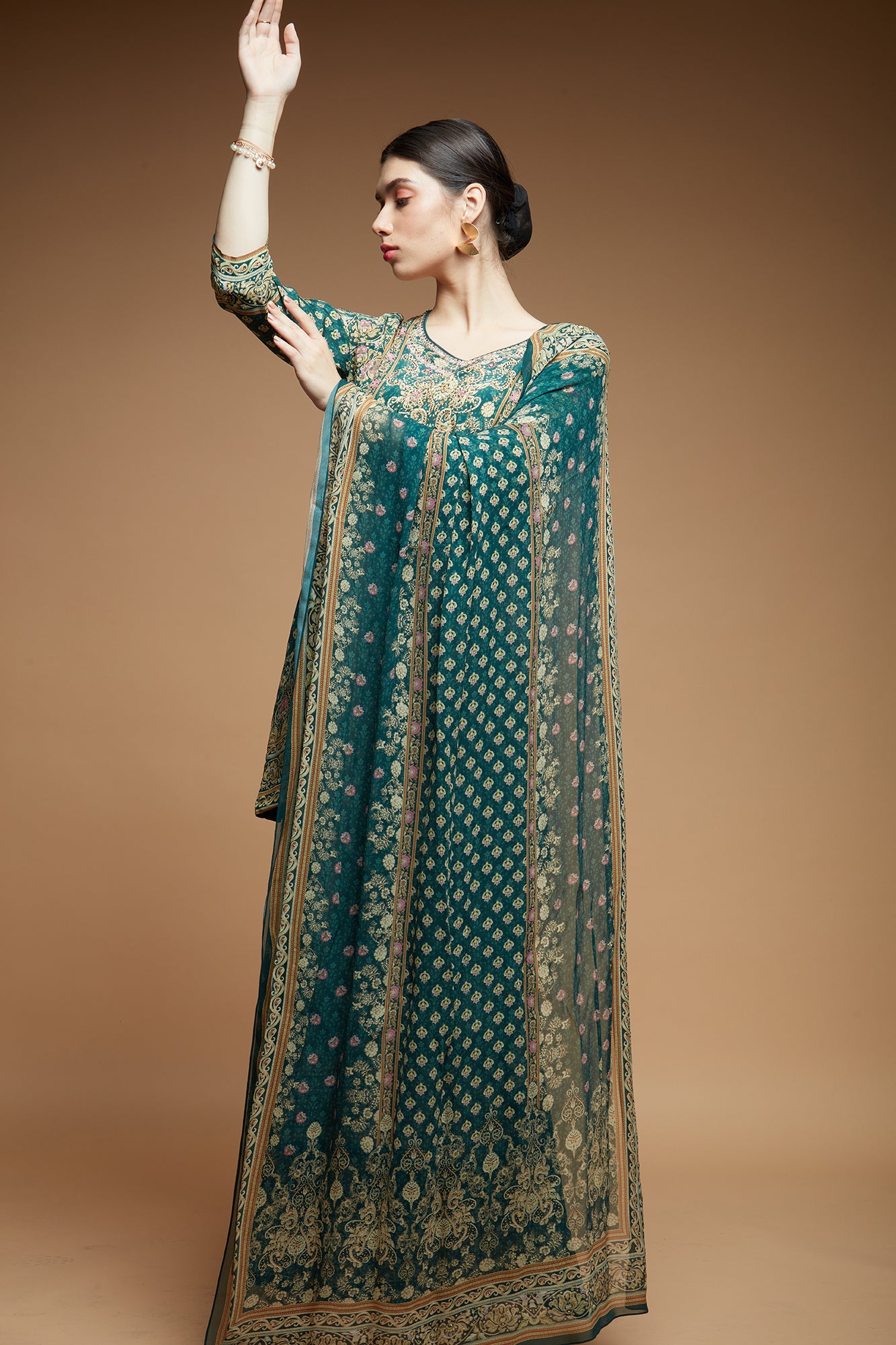 Teal Color Sharara