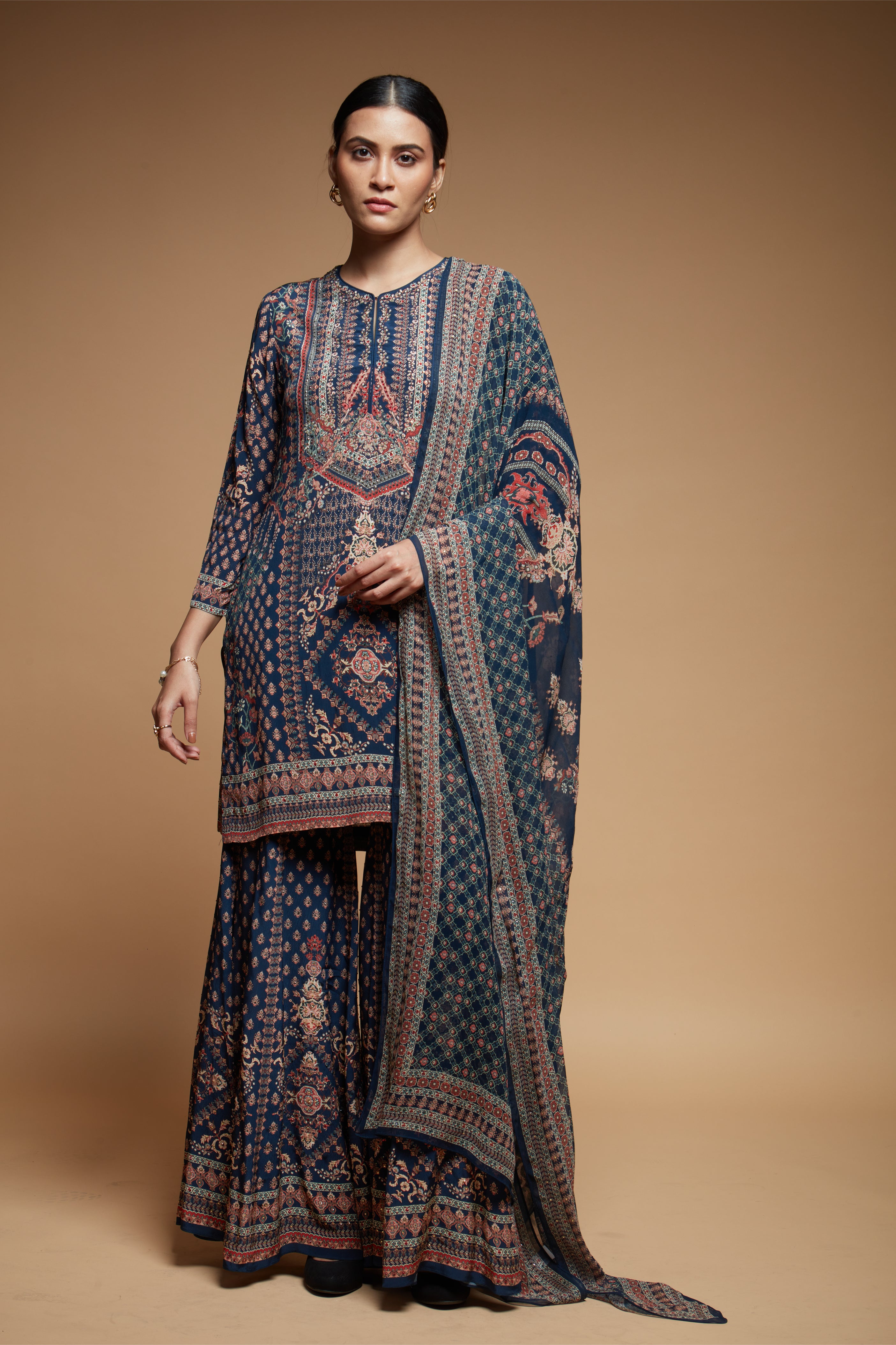 Navy Blue Color Sharara