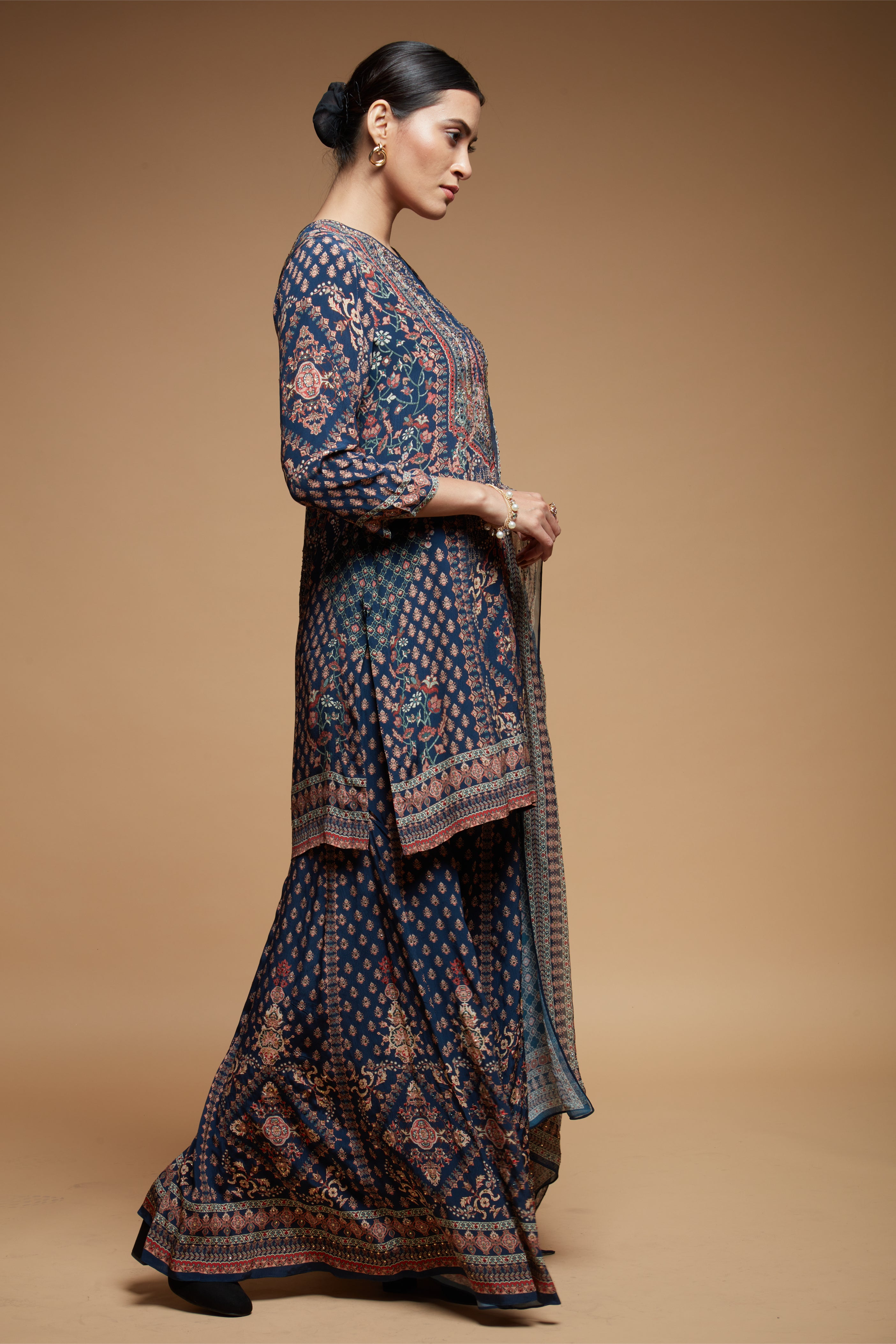 Navy Blue Color Sharara