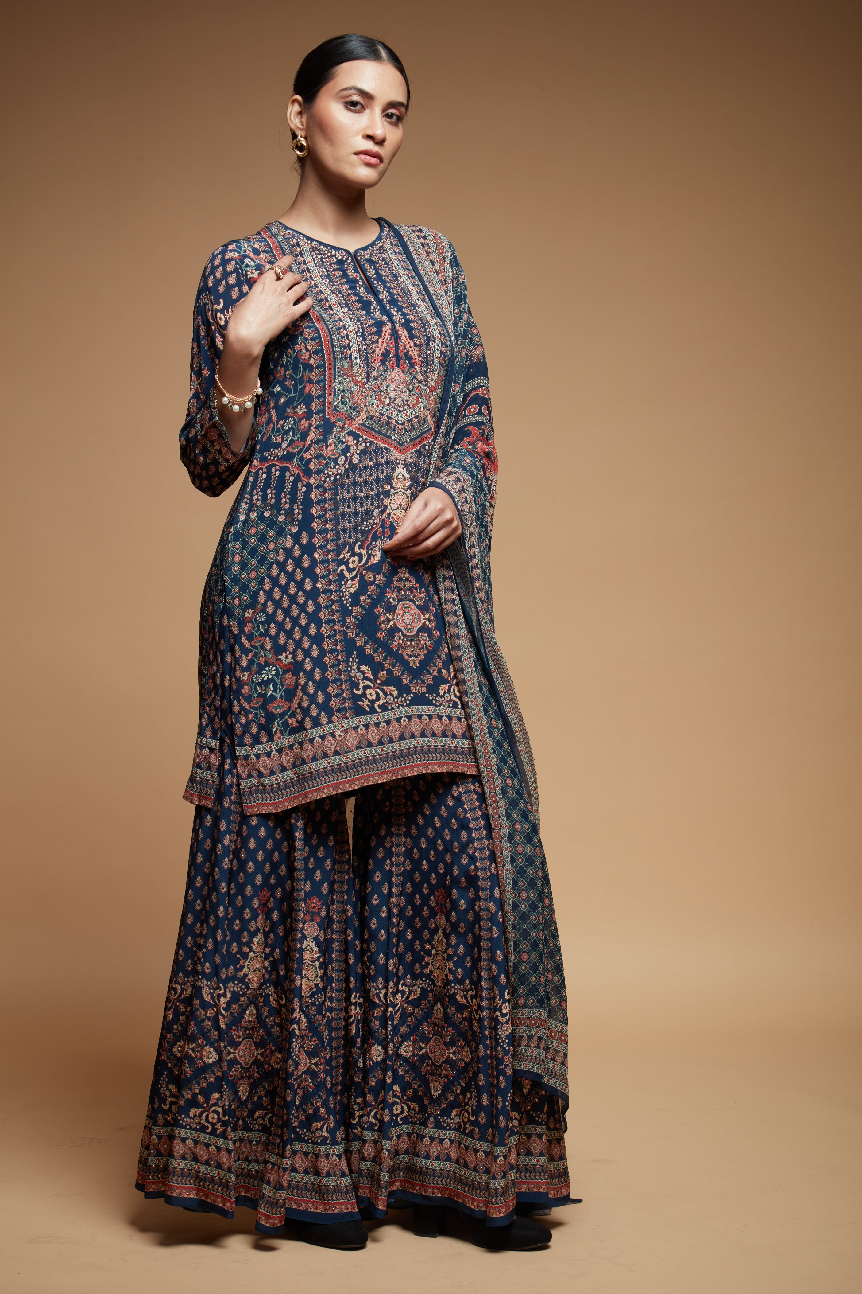 Navy Blue Color Sharara