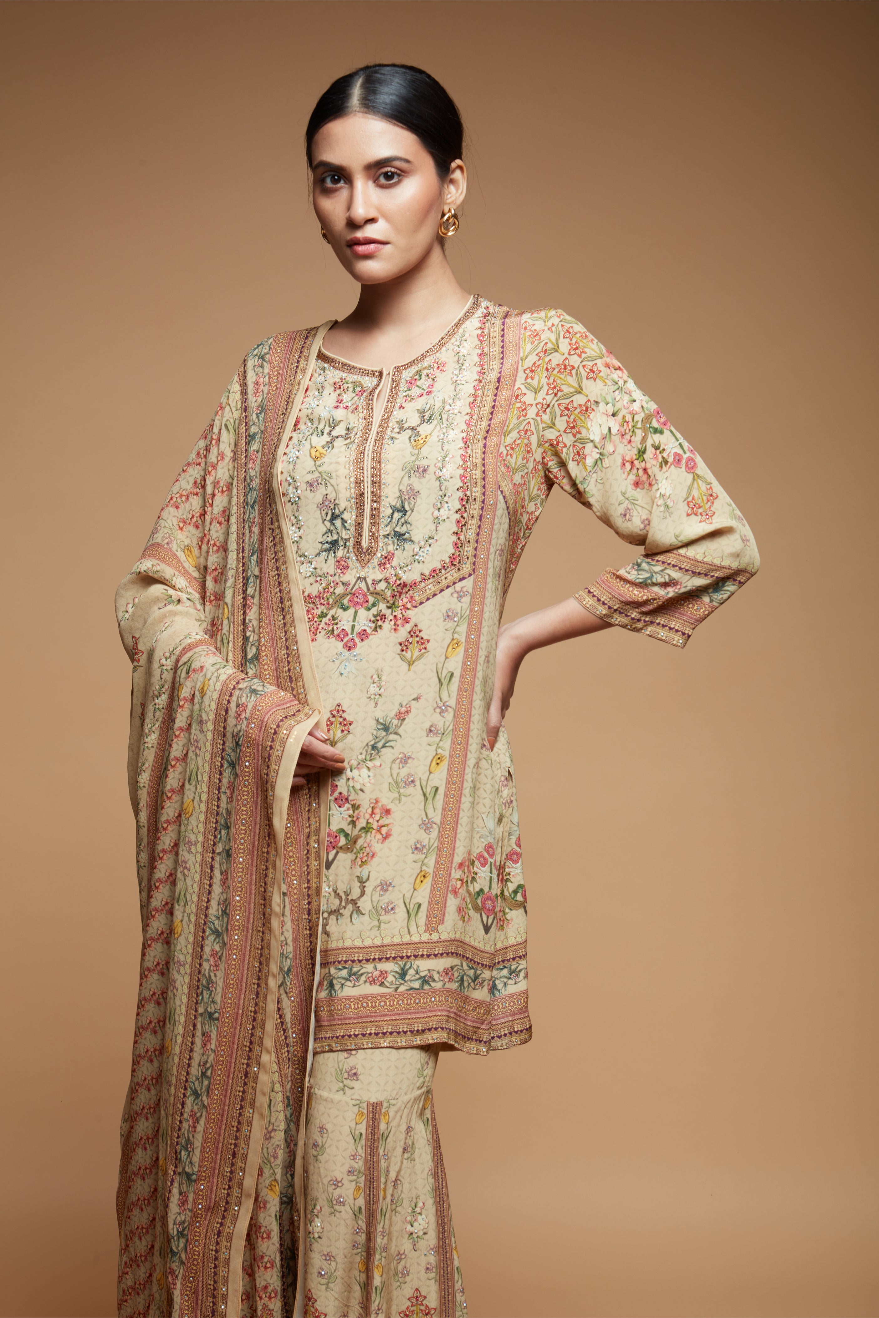 Beige Color Sharara