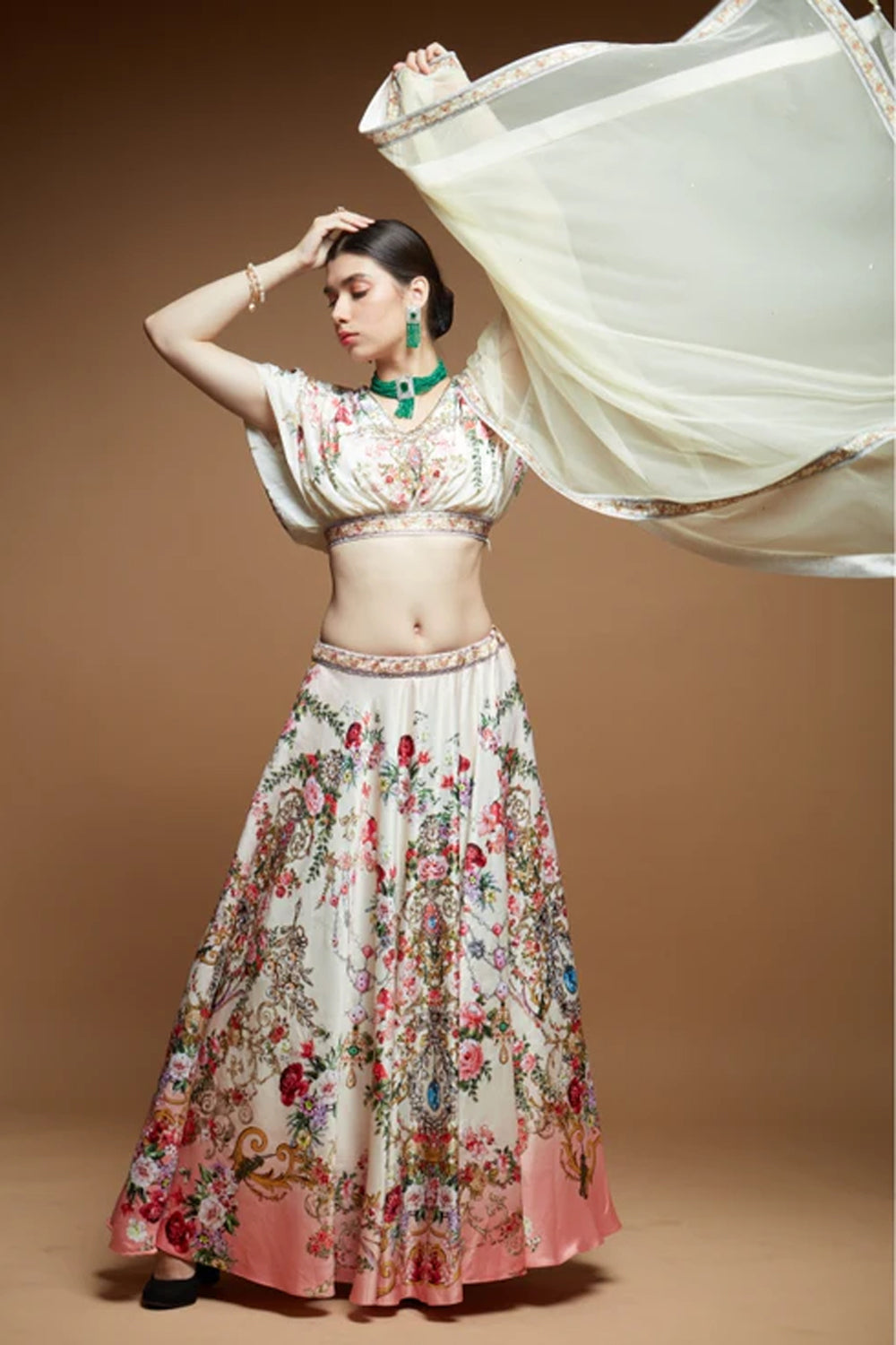Beige Lehenga Set