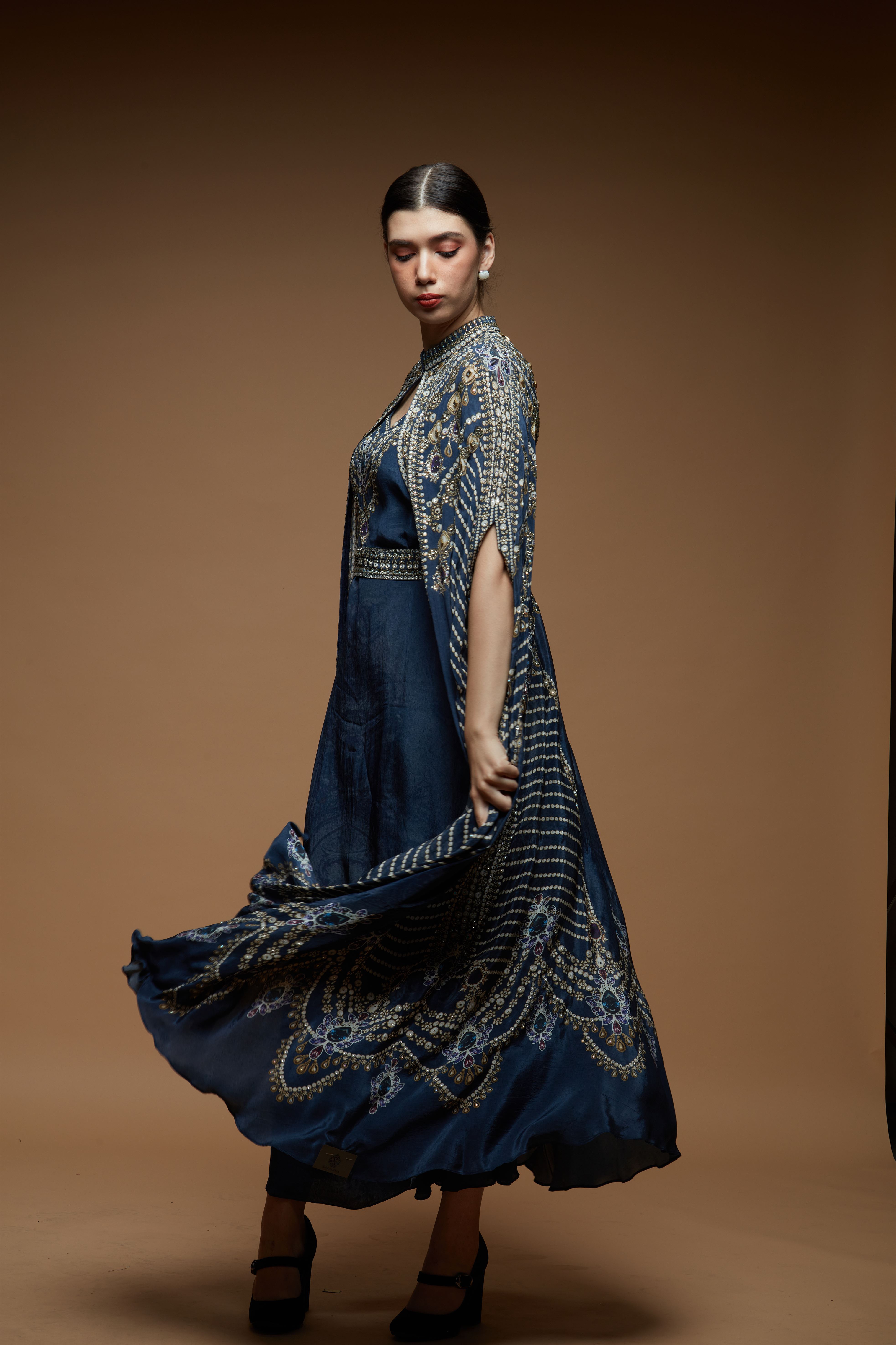 Navy Blue Kaftan